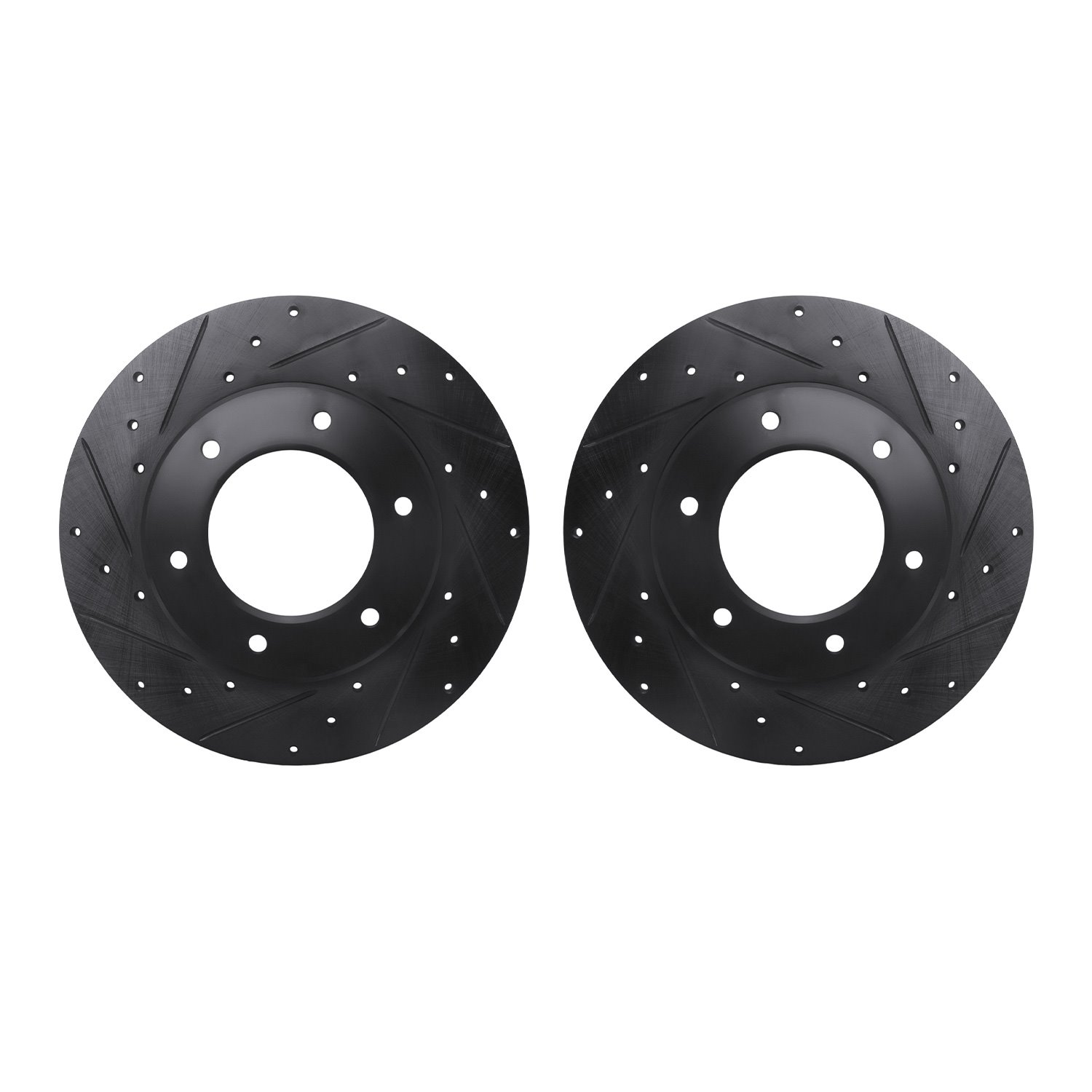 8002-76073 Drilled/Slotted Brake Rotors [Black], 1979-1980 Lexus/Toyota/Scion, Position: Front