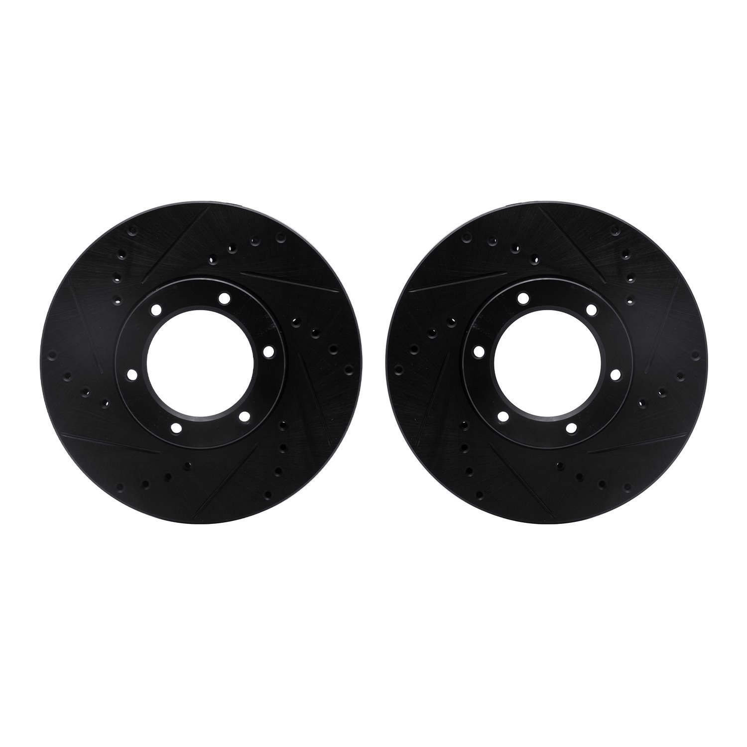 8002-76078 Drilled/Slotted Brake Rotors [Black], 1989-1993 Lexus/Toyota/Scion, Position: Front