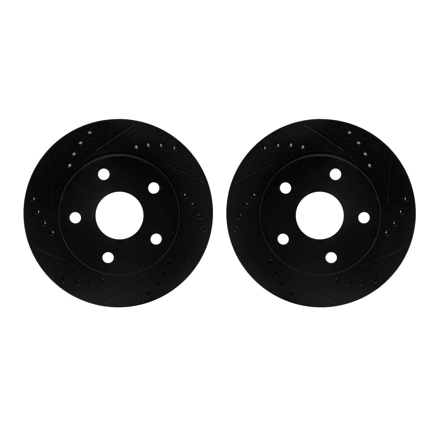 8002-76081 Drilled/Slotted Brake Rotors [Black], 1991-1994 Lexus/Toyota/Scion, Position: Front