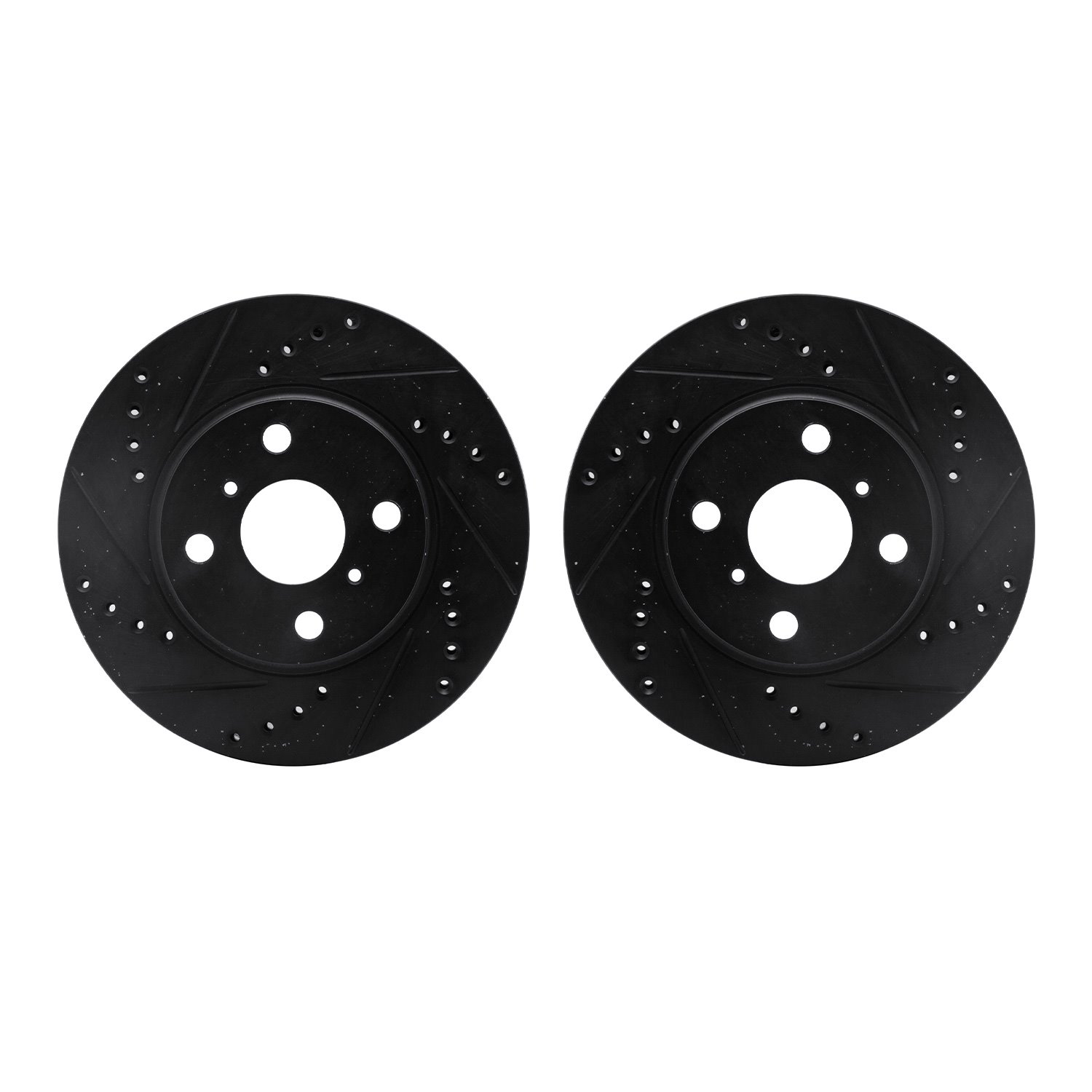 8002-76082 Drilled/Slotted Brake Rotors [Black], 2001-2003 Lexus/Toyota/Scion, Position: Front