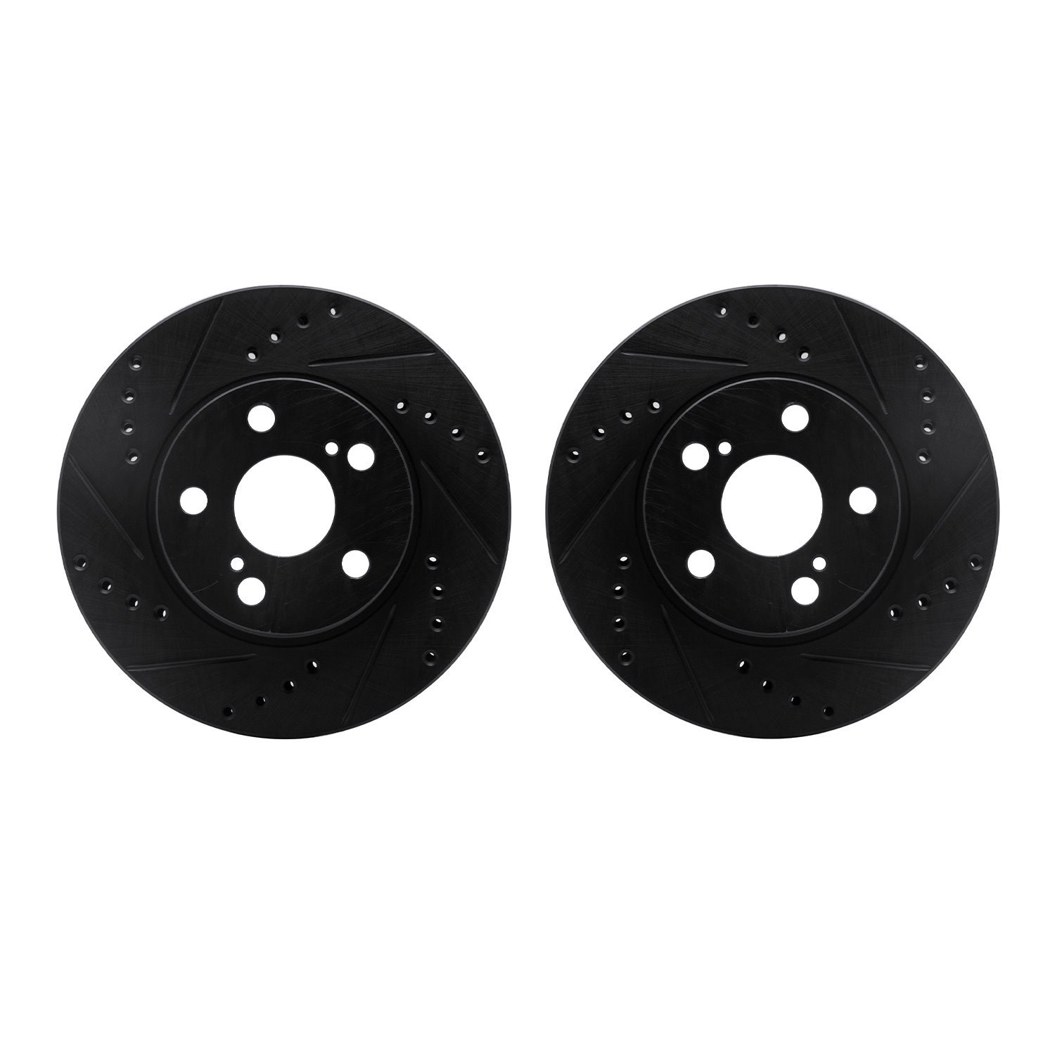 8002-76083 Drilled/Slotted Brake Rotors [Black], 2004-2009 Lexus/Toyota/Scion, Position: Front