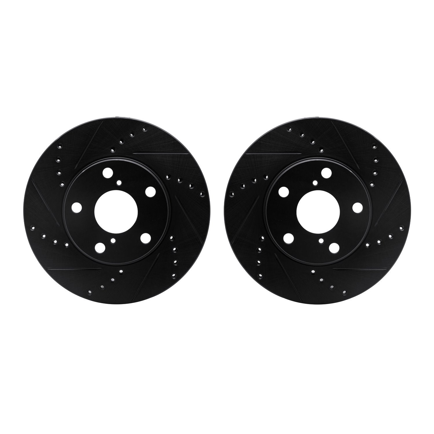 8002-76085 Drilled/Slotted Brake Rotors [Black], 2001-2005 Lexus/Toyota/Scion, Position: Front