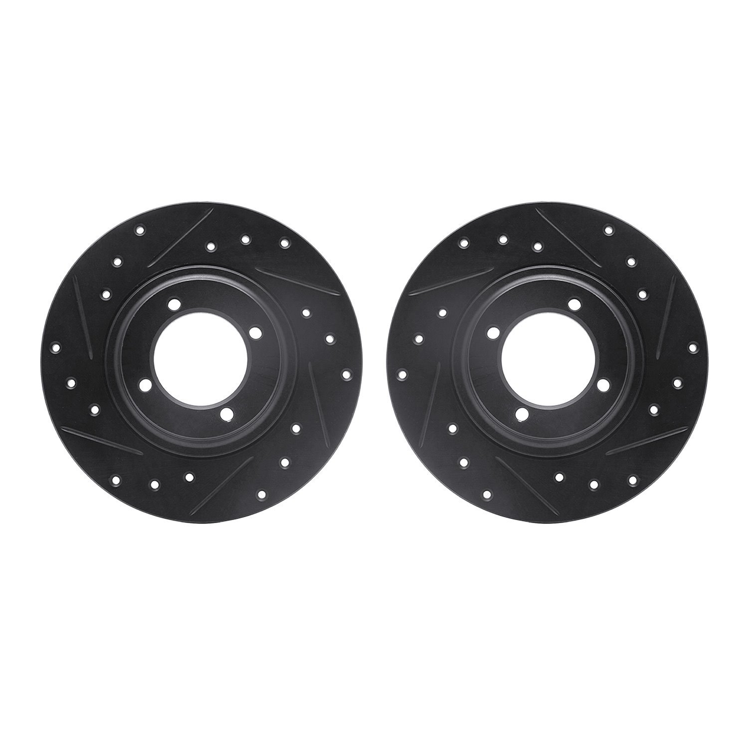 8002-76087 Drilled/Slotted Brake Rotors [Black], 1981-1984 Lexus/Toyota/Scion, Position: Front