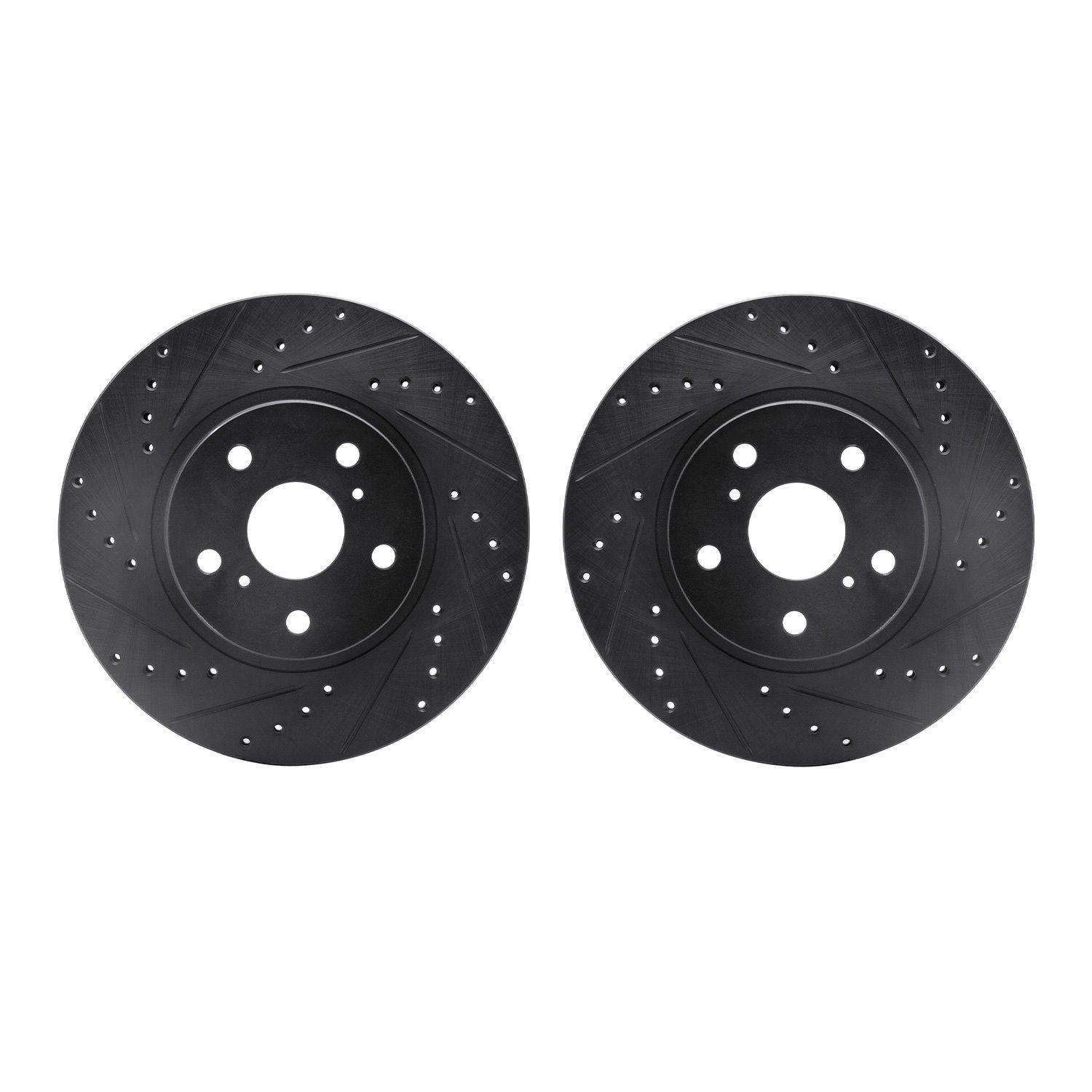 8002-76088 Drilled/Slotted Brake Rotors [Black], 1986-1992 Lexus/Toyota/Scion, Position: Front