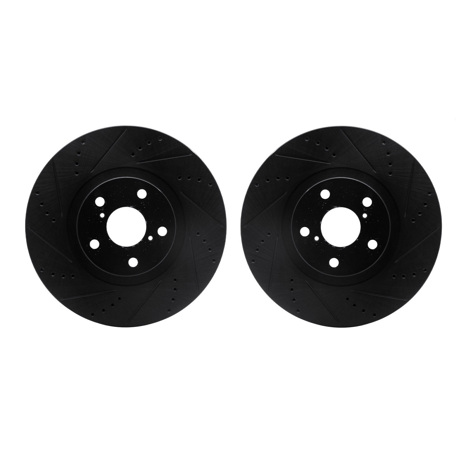 8002-76090 Drilled/Slotted Brake Rotors [Black], 1993-1998 Lexus/Toyota/Scion, Position: Front