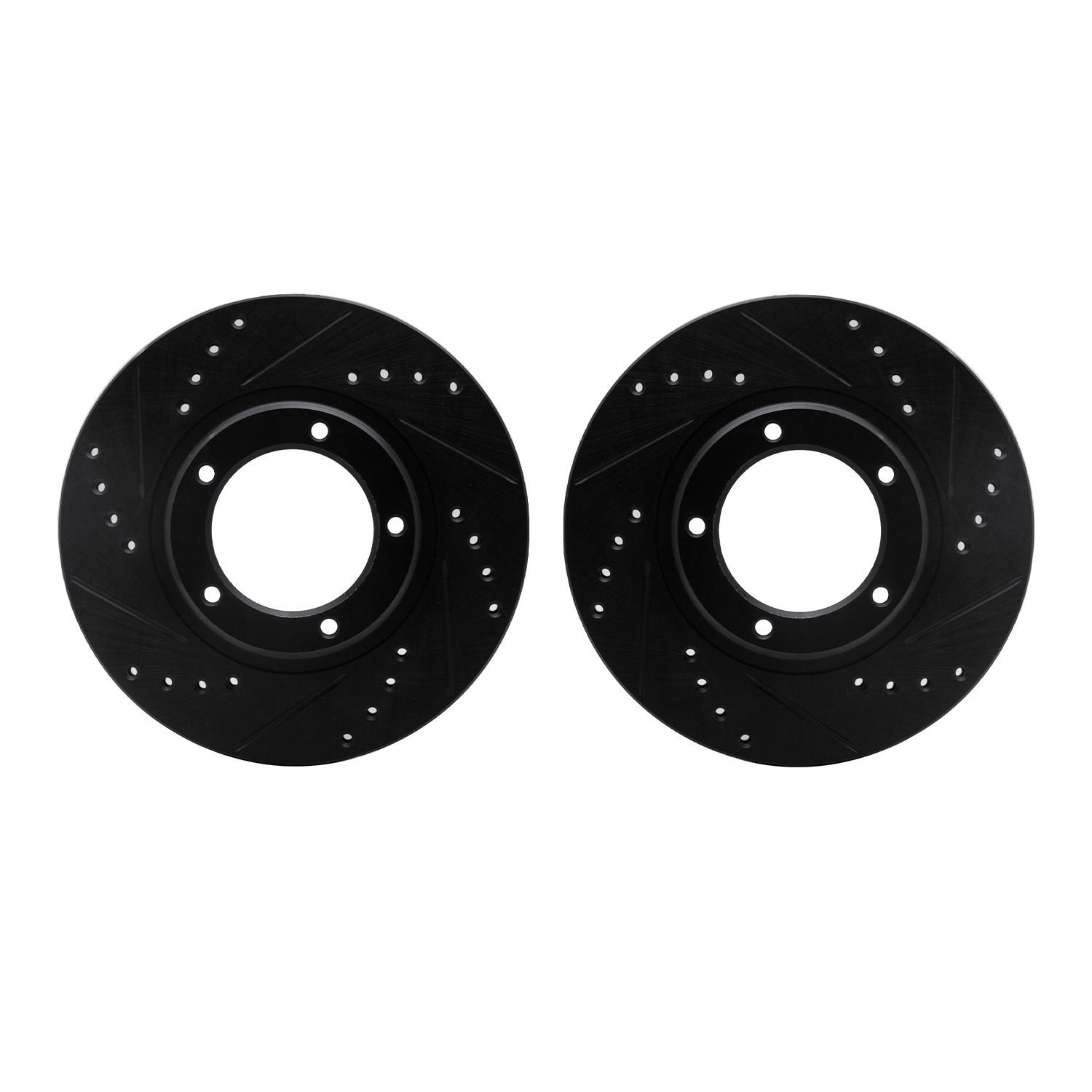 8002-76093 Drilled/Slotted Brake Rotors [Black], 1995-2004 Lexus/Toyota/Scion, Position: Front