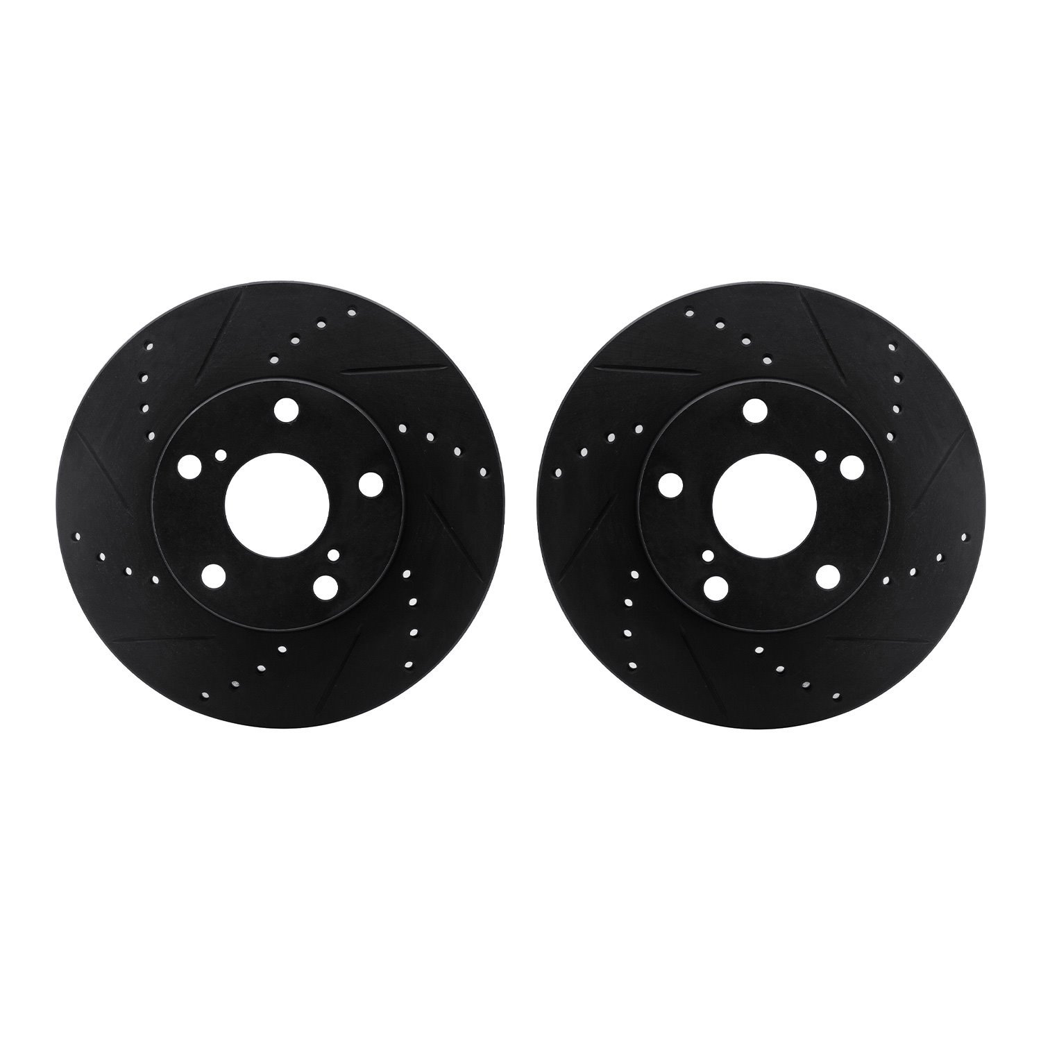 8002-76094 Drilled/Slotted Brake Rotors [Black], 2005-2015 Lexus/Toyota/Scion, Position: Front