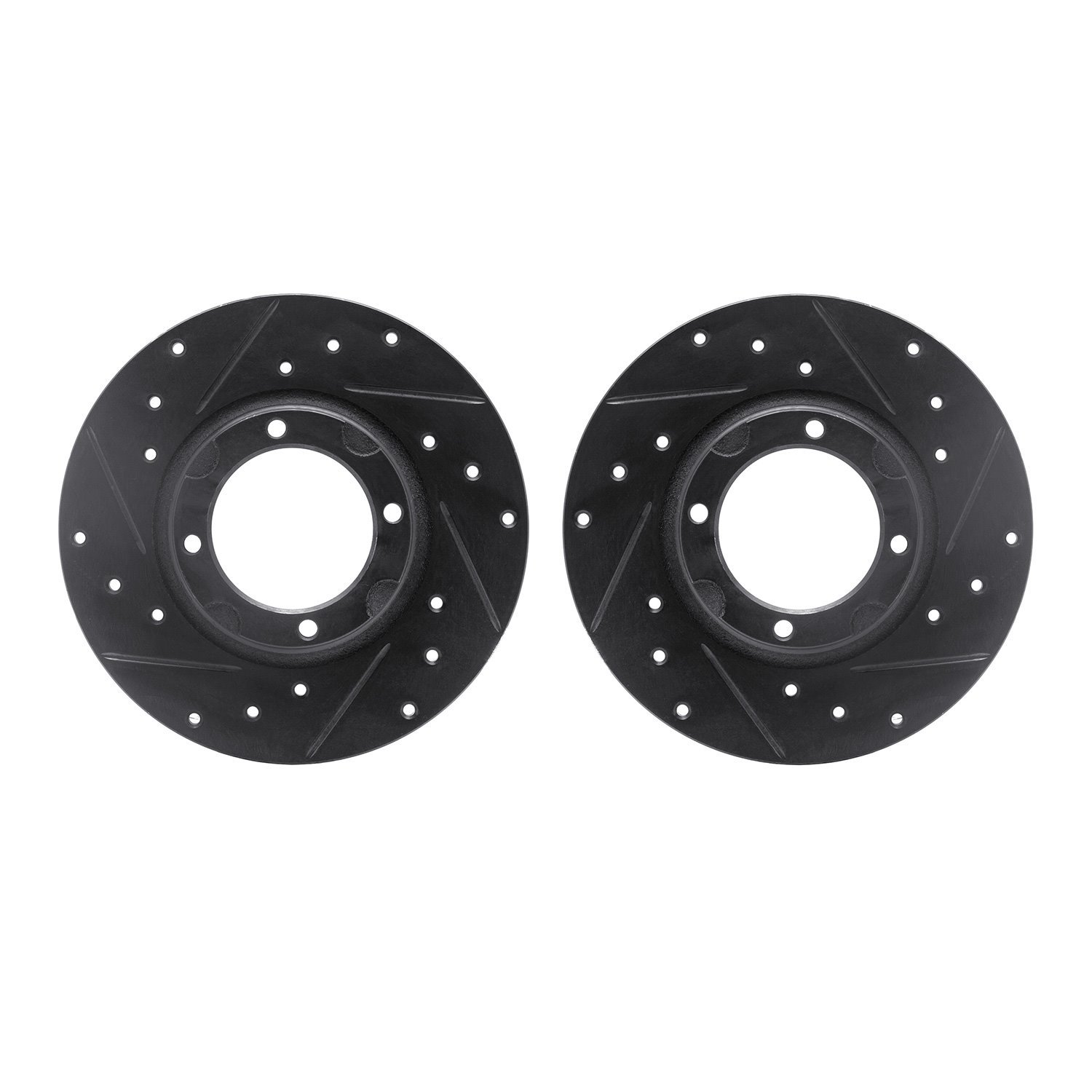 8002-76096 Drilled/Slotted Brake Rotors [Black], 1980-1982 Lexus/Toyota/Scion, Position: Front