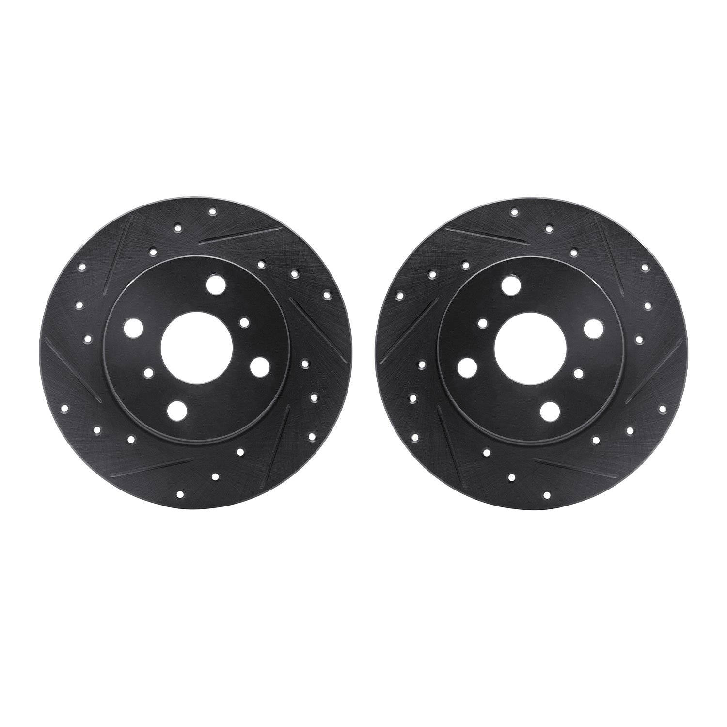 8002-76097 Drilled/Slotted Brake Rotors [Black], 1983-1990 Lexus/Toyota/Scion, Position: Front