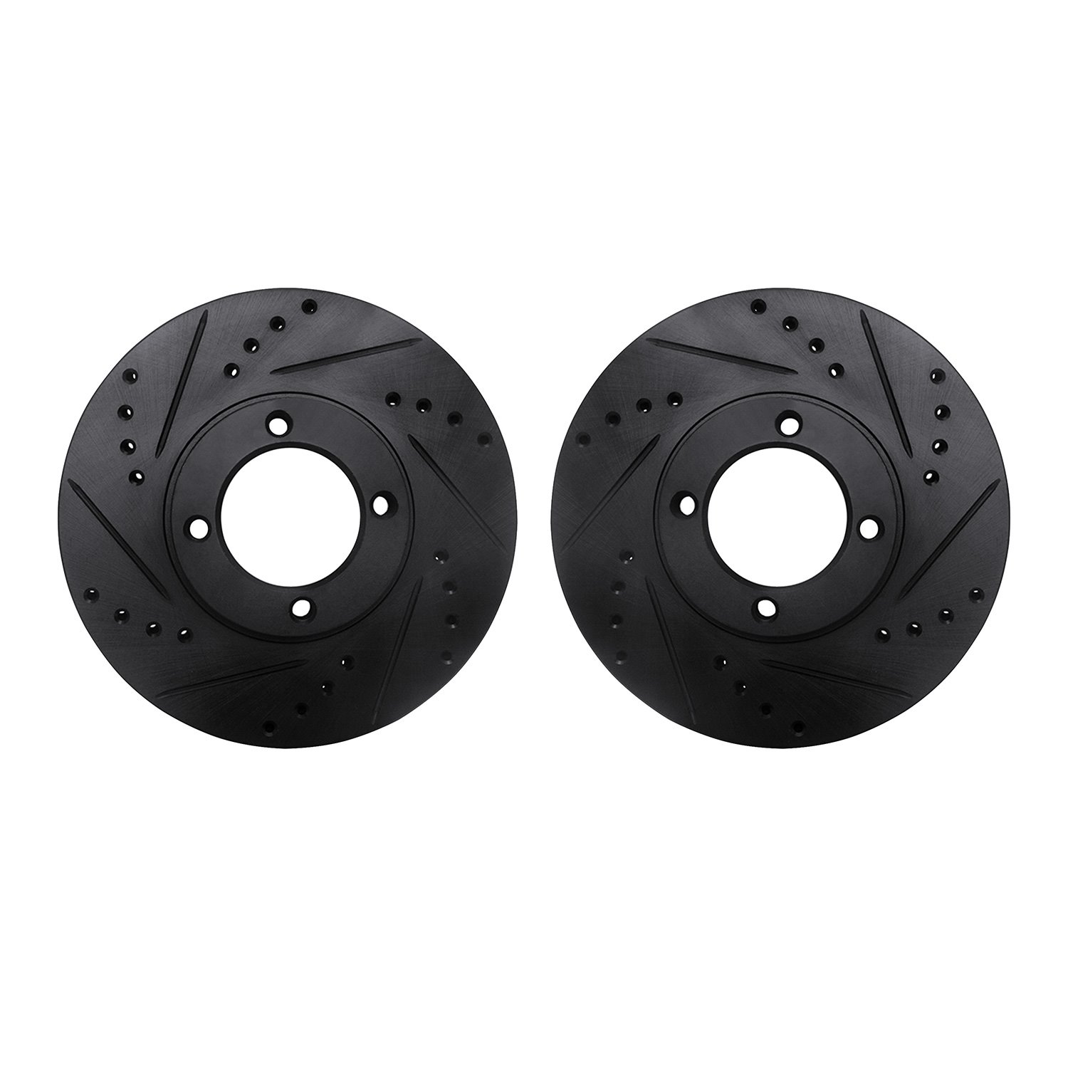 8002-76100 Drilled/Slotted Brake Rotors [Black], 1986-1989 Lexus/Toyota/Scion, Position: Front