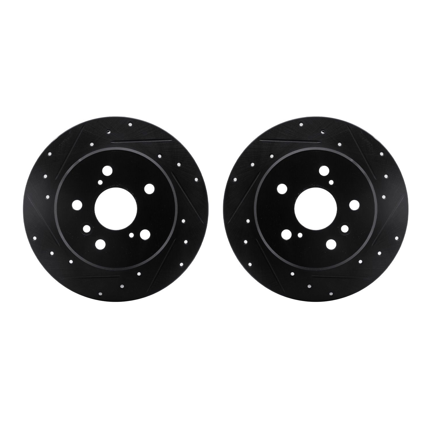 8002-76106 Drilled/Slotted Brake Rotors [Black], 1992-2003 Lexus/Toyota/Scion, Position: Rear