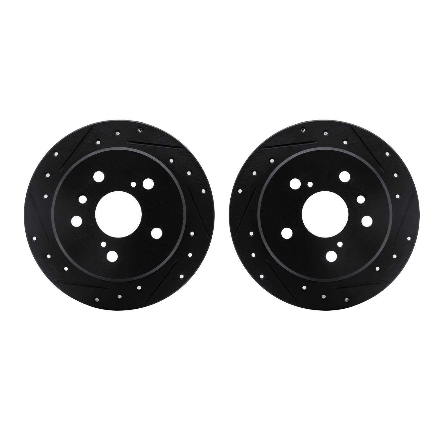 8002-76107 Drilled/Slotted Brake Rotors [Black], 1992-2003 Lexus/Toyota/Scion, Position: Rear