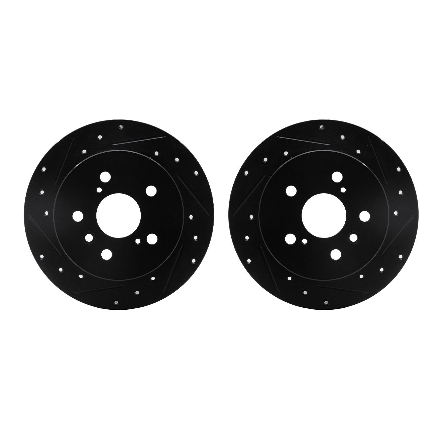 Drilled/Slotted Brake Rotors [Black], 2012-2018 Lexus/Toyota/Scion