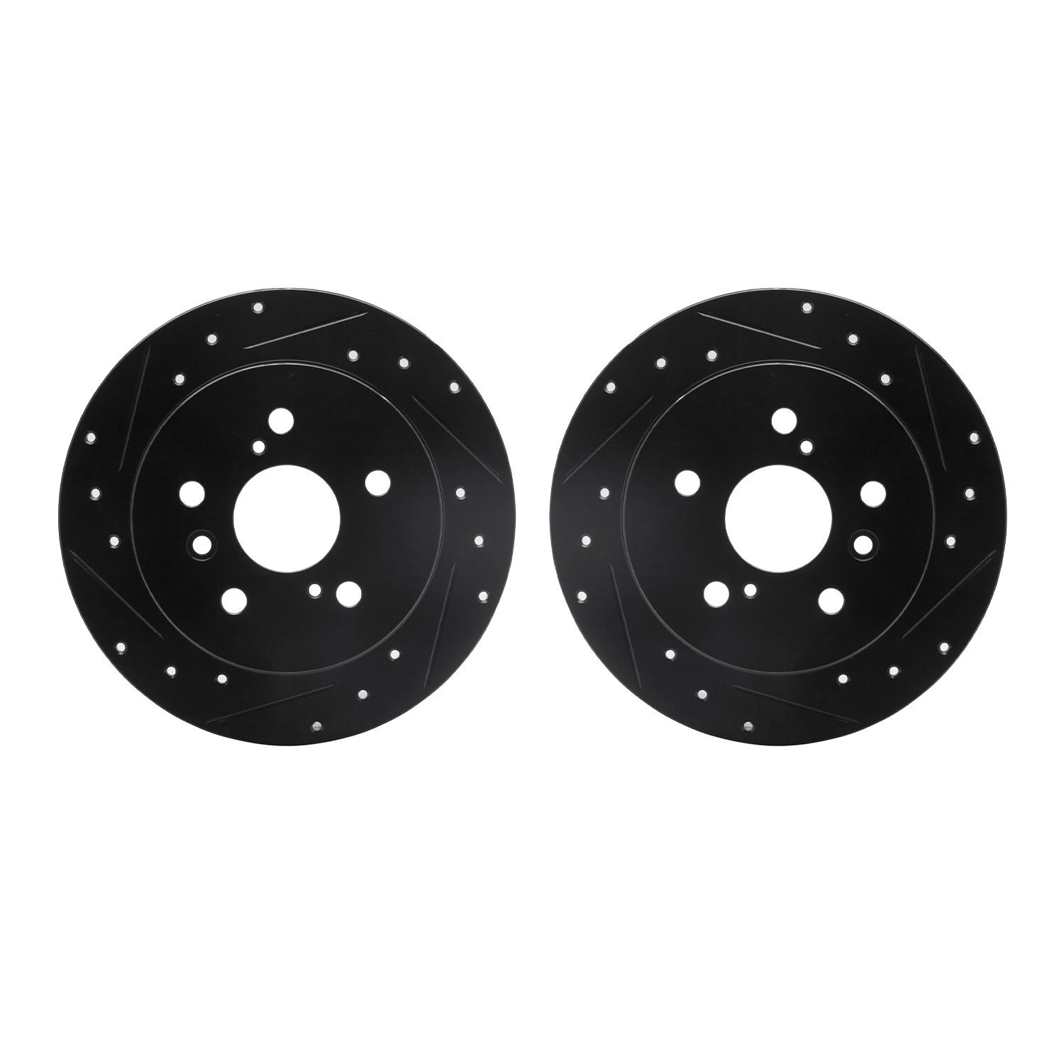 8002-76110 Drilled/Slotted Brake Rotors [Black], 2007-2012 Lexus/Toyota/Scion, Position: Rear
