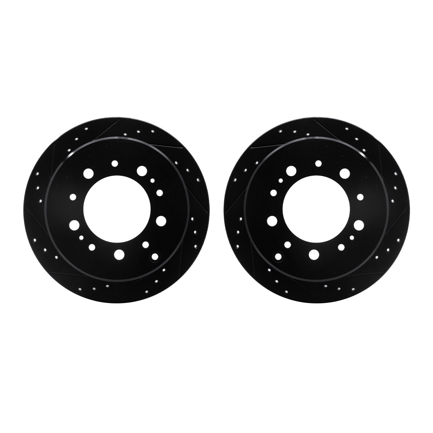 8002-76115 Drilled/Slotted Brake Rotors [Black], 1998-2007 Lexus/Toyota/Scion, Position: Rear
