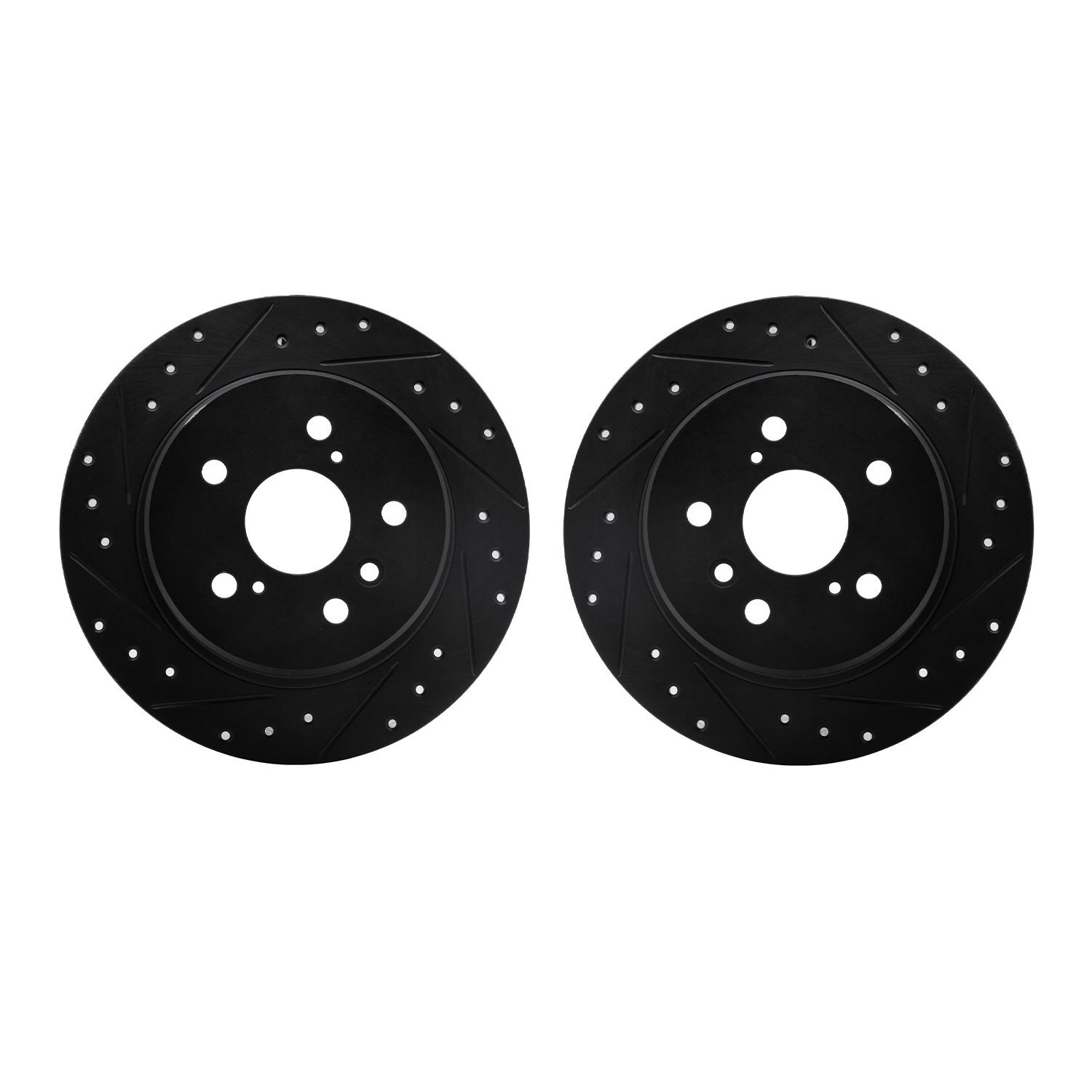 8002-76117 Drilled/Slotted Brake Rotors [Black], 1999-2003 Lexus/Toyota/Scion, Position: Rear