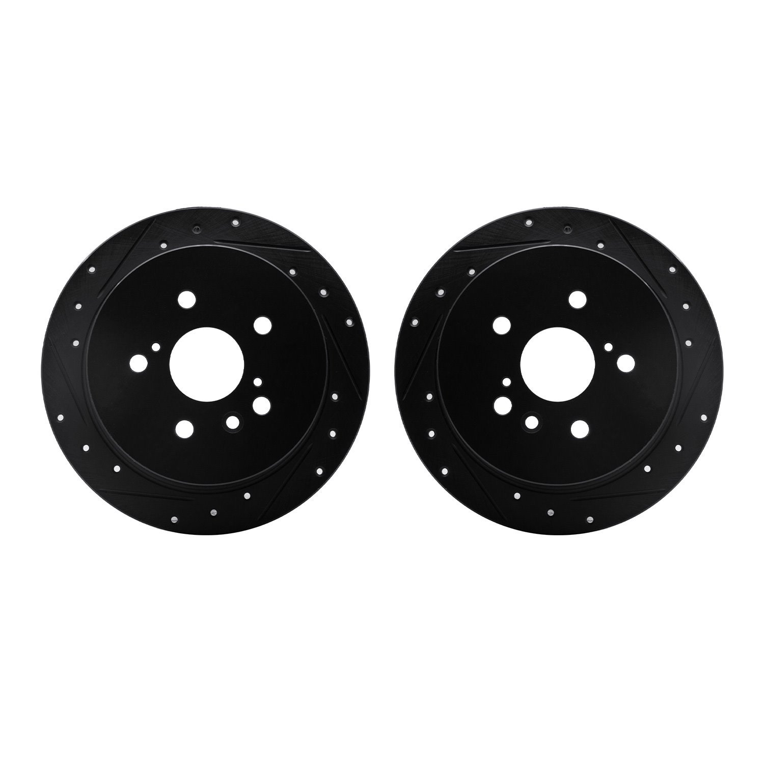 8002-76118 Drilled/Slotted Brake Rotors [Black], 2004-2009 Lexus/Toyota/Scion, Position: Rear