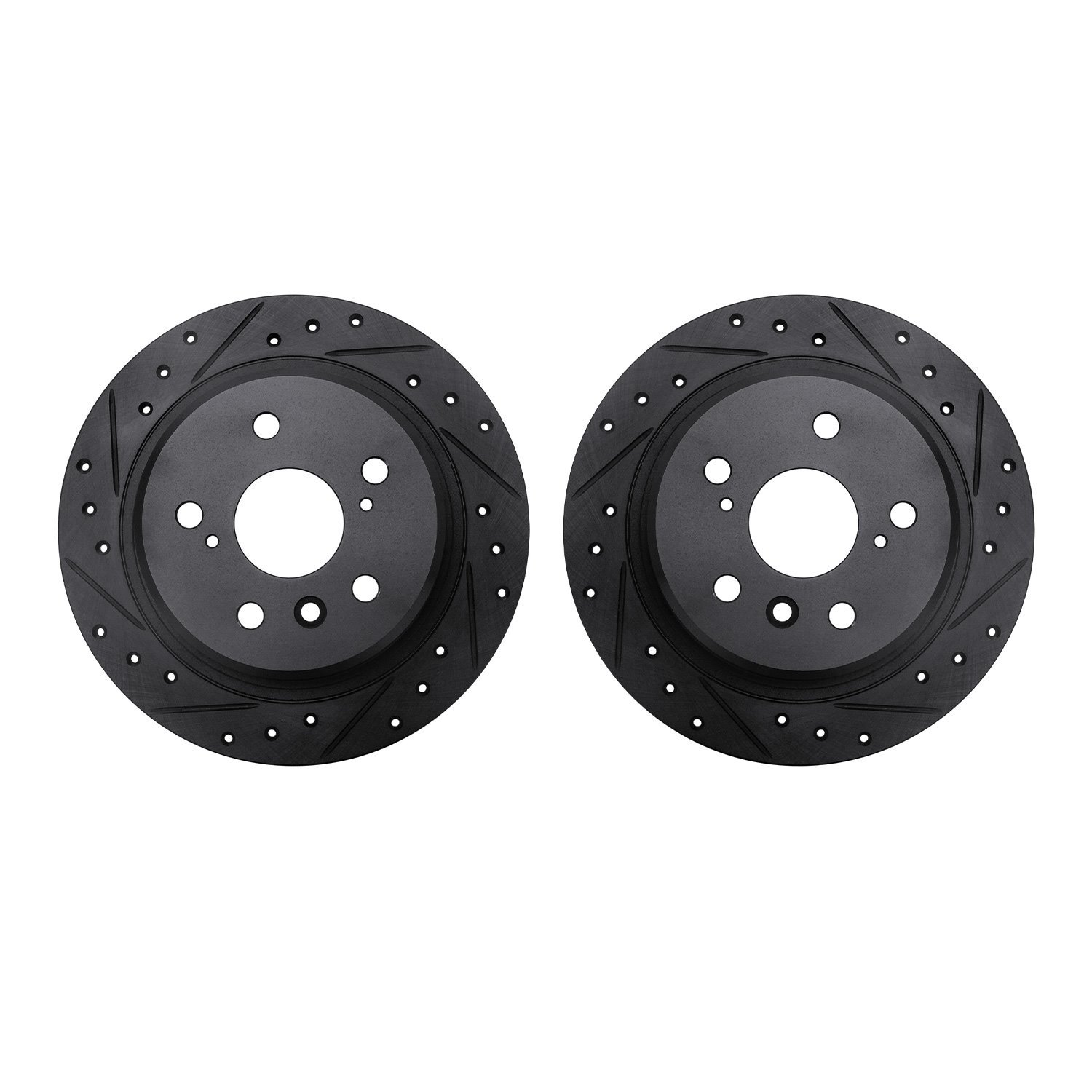 8002-76123 Drilled/Slotted Brake Rotors [Black], 1995-1999 Lexus/Toyota/Scion, Position: Rear