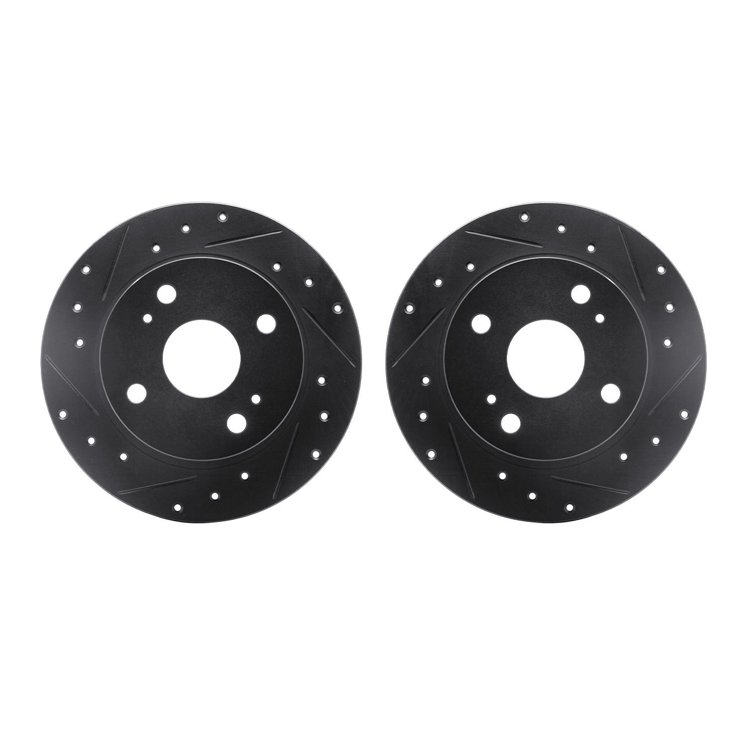 8002-76127 Drilled/Slotted Brake Rotors [Black], 1979-1981 Lexus/Toyota/Scion, Position: Rear