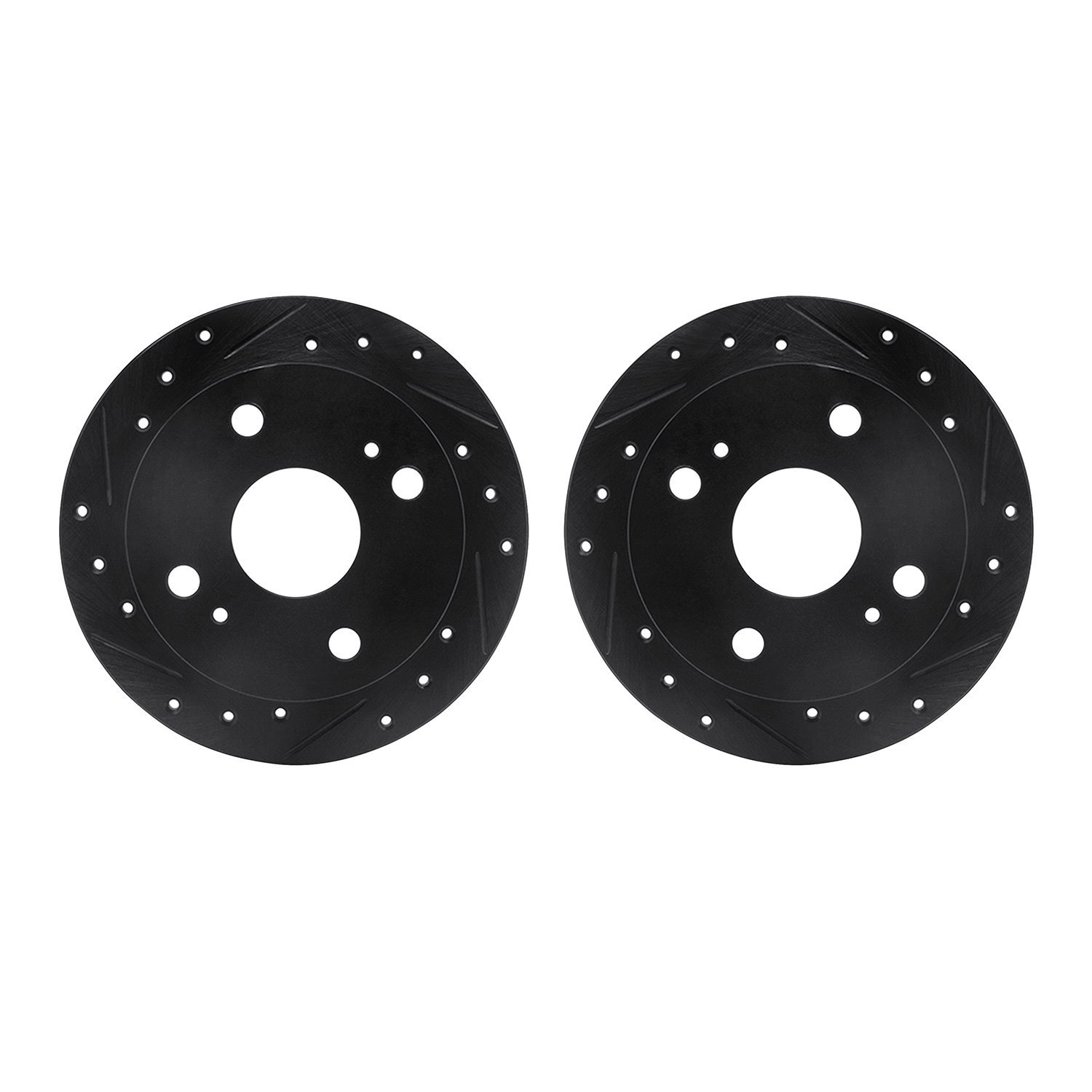 8002-76133 Drilled/Slotted Brake Rotors [Black], 1985-1987 Lexus/Toyota/Scion, Position: Rear