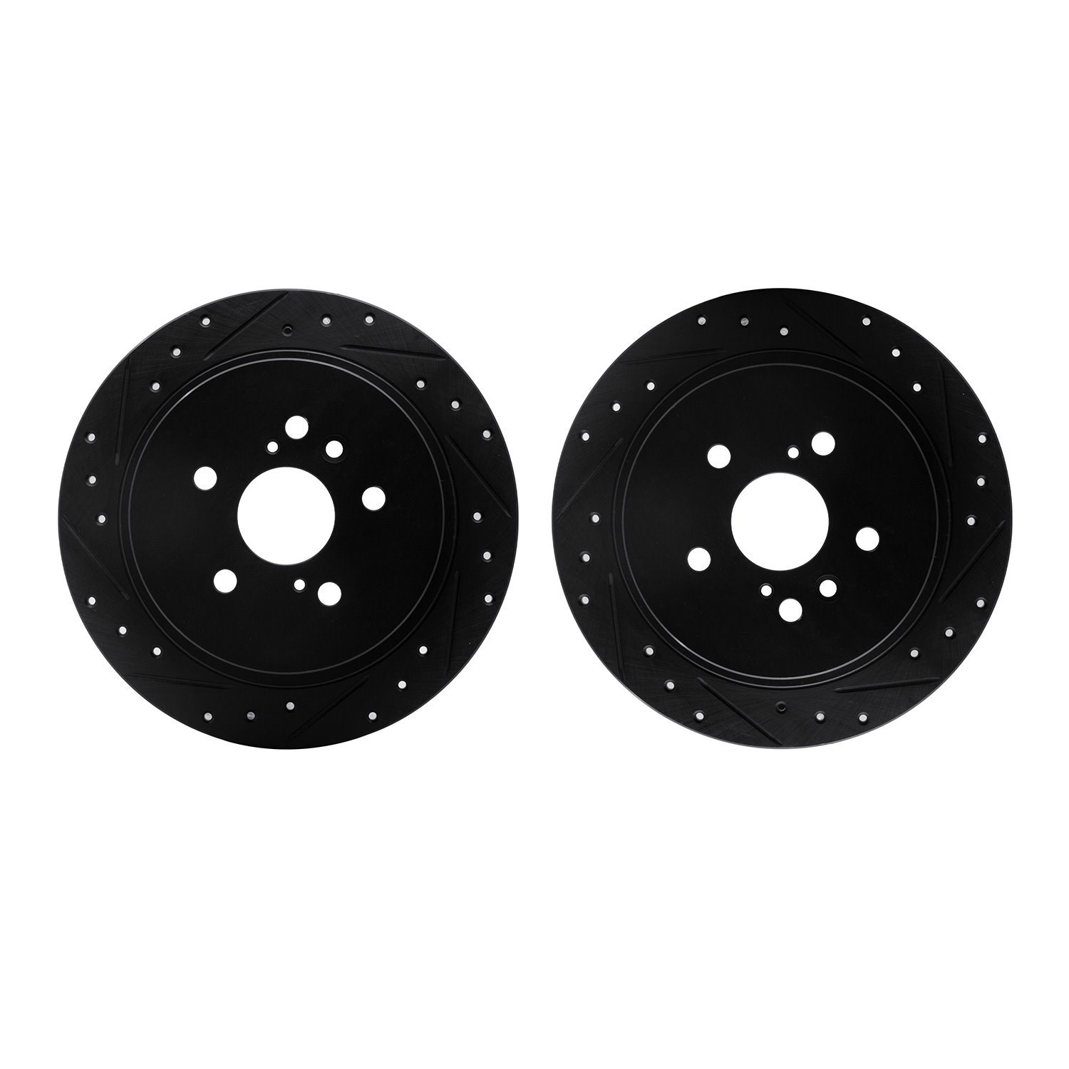 8002-76138 Drilled/Slotted Brake Rotors [Black], 2008-2013 Lexus/Toyota/Scion, Position: Rear