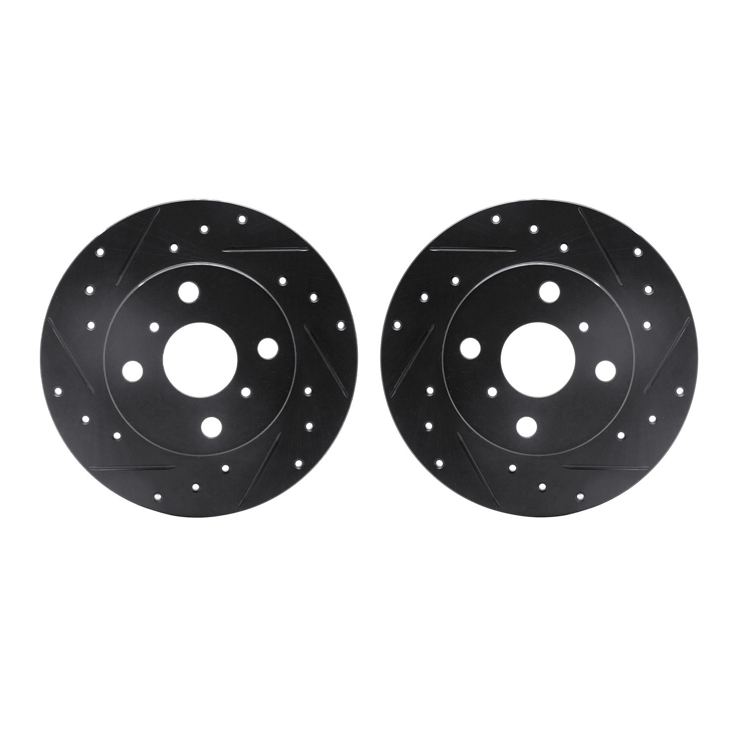 8002-76141 Drilled/Slotted Brake Rotors [Black], 1985-1986 Lexus/Toyota/Scion, Position: Rear