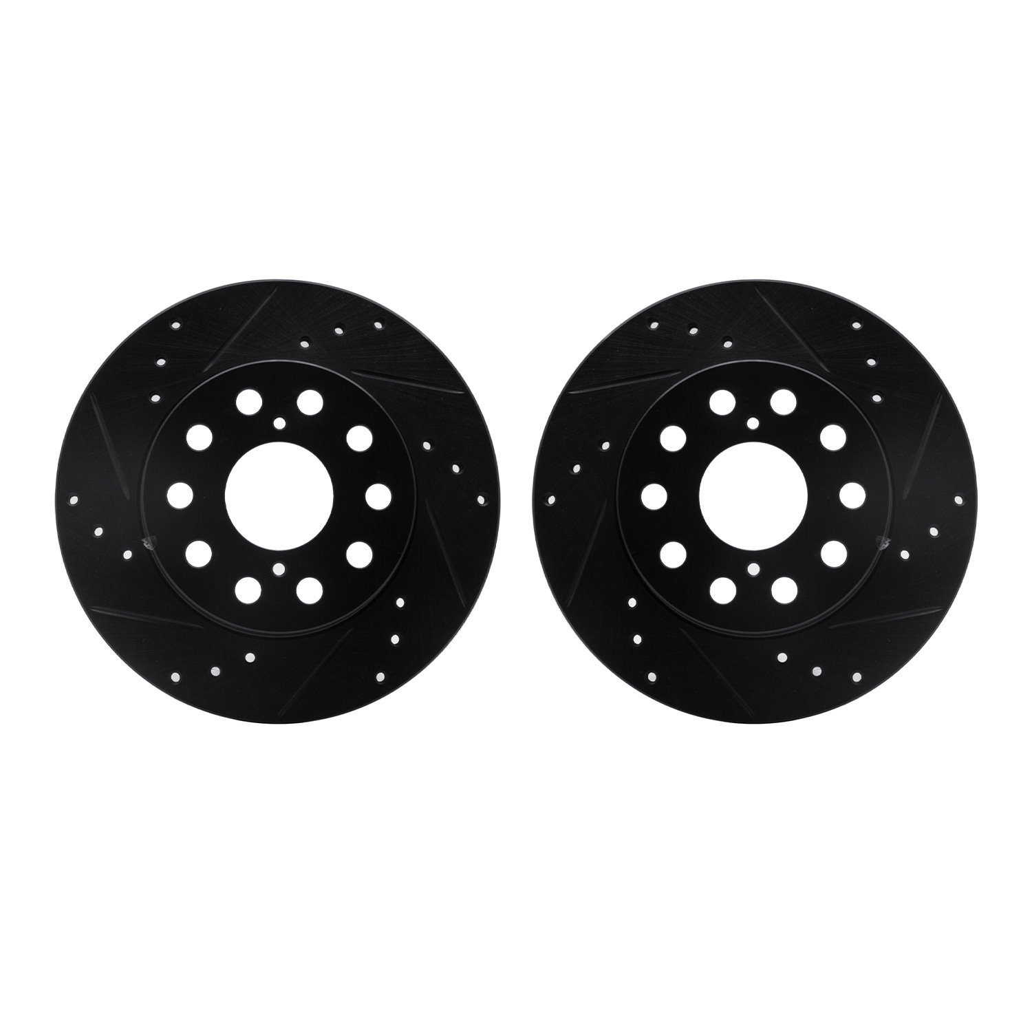 8002-76143 Drilled/Slotted Brake Rotors [Black], 1991-1995 Lexus/Toyota/Scion, Position: Rear