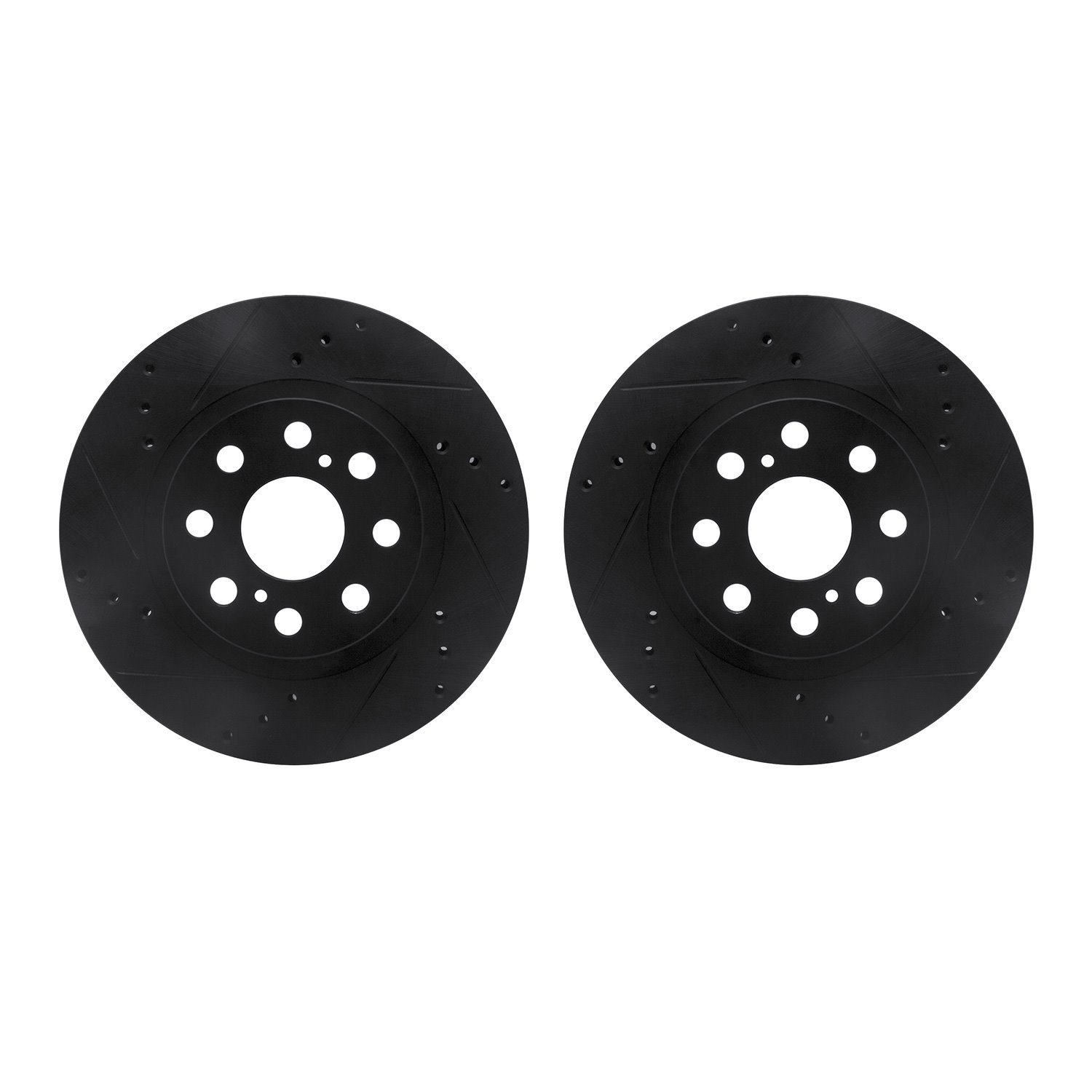 8002-76145 Drilled/Slotted Brake Rotors [Black], 2000-2005 Lexus/Toyota/Scion, Position: Rear