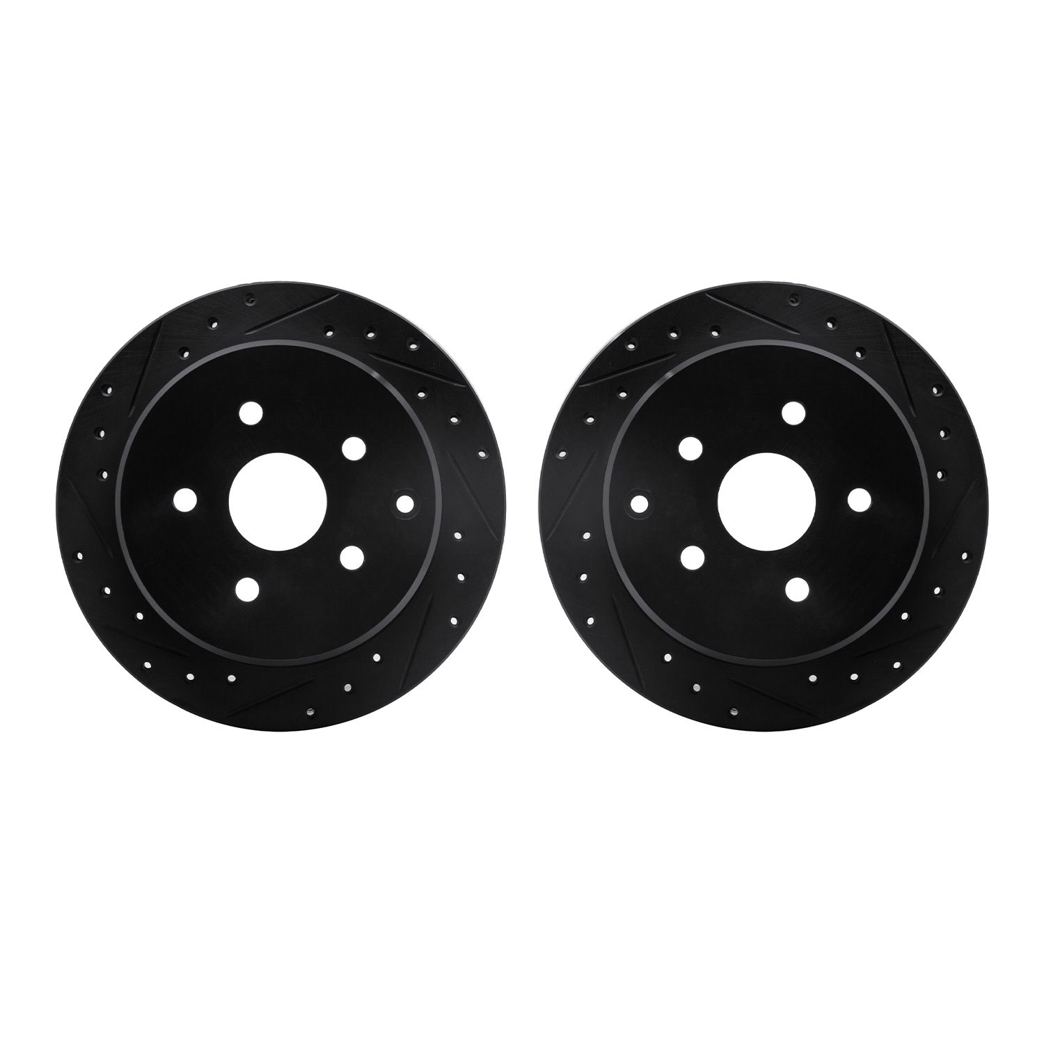 8002-76146 Drilled/Slotted Brake Rotors [Black], 1986-1997 Lexus/Toyota/Scion, Position: Rear