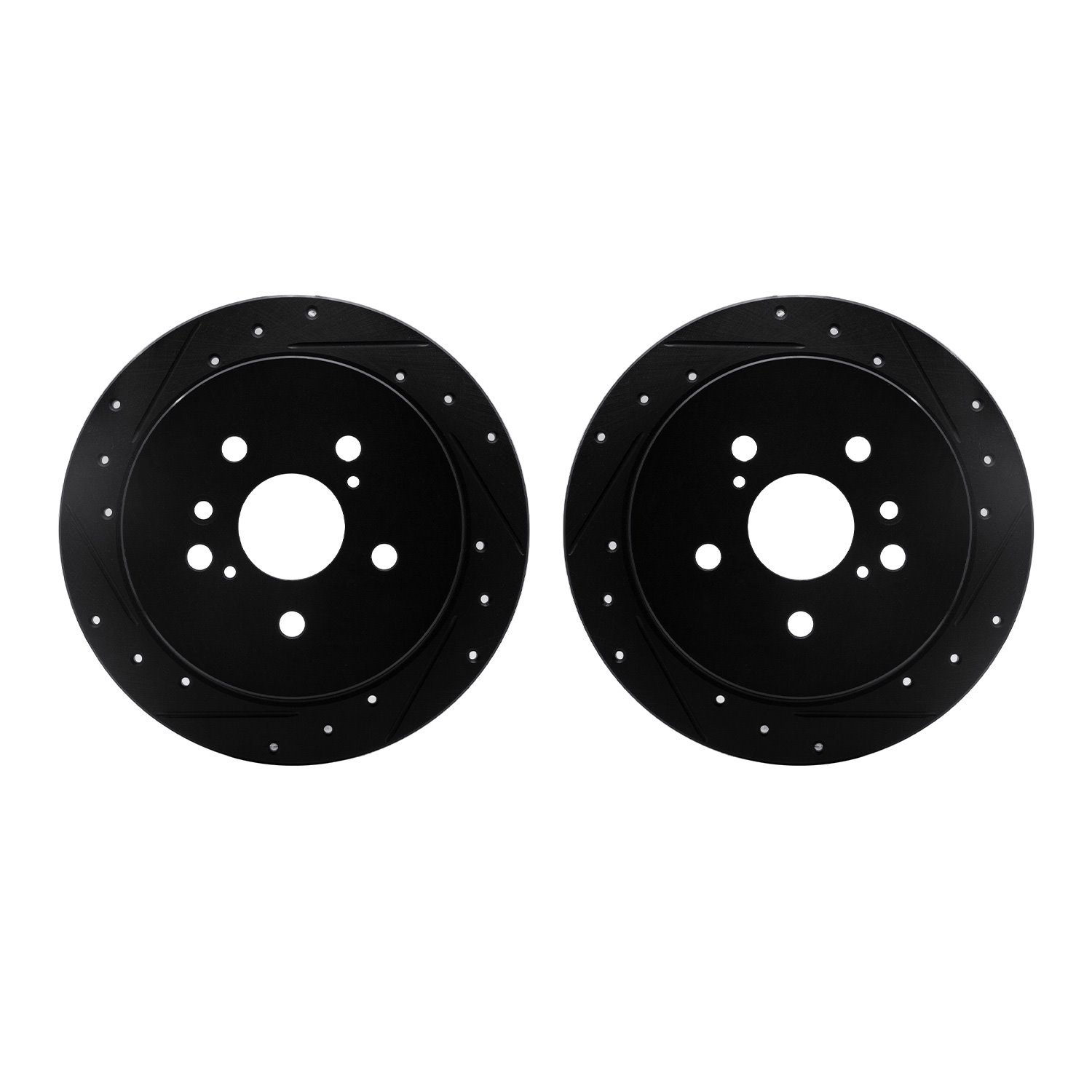 8002-76148 Drilled/Slotted Brake Rotors [Black], 2004-2010 Lexus/Toyota/Scion, Position: Rear