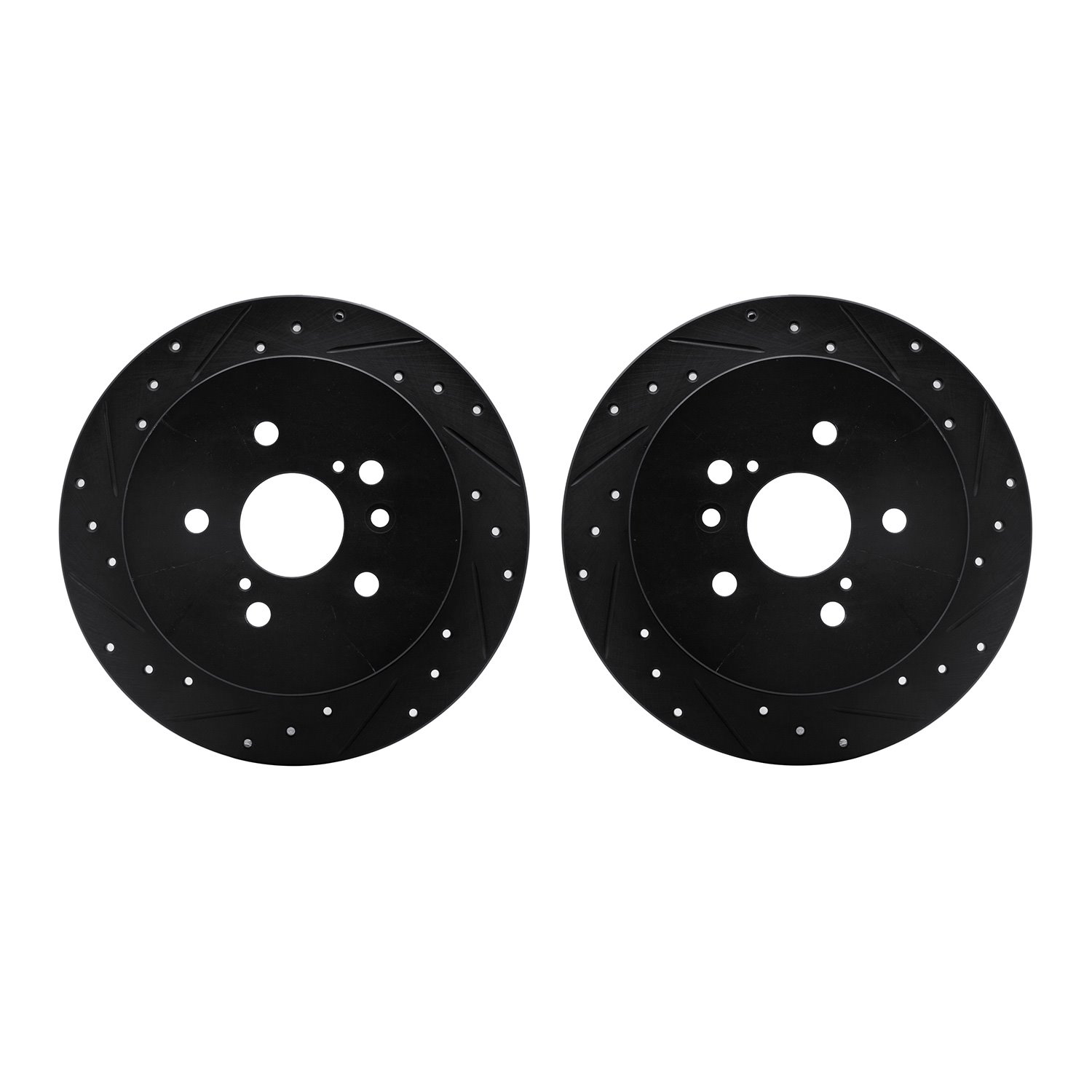 8002-76150 Drilled/Slotted Brake Rotors [Black], 2009-2015 Lexus/Toyota/Scion, Position: Rear