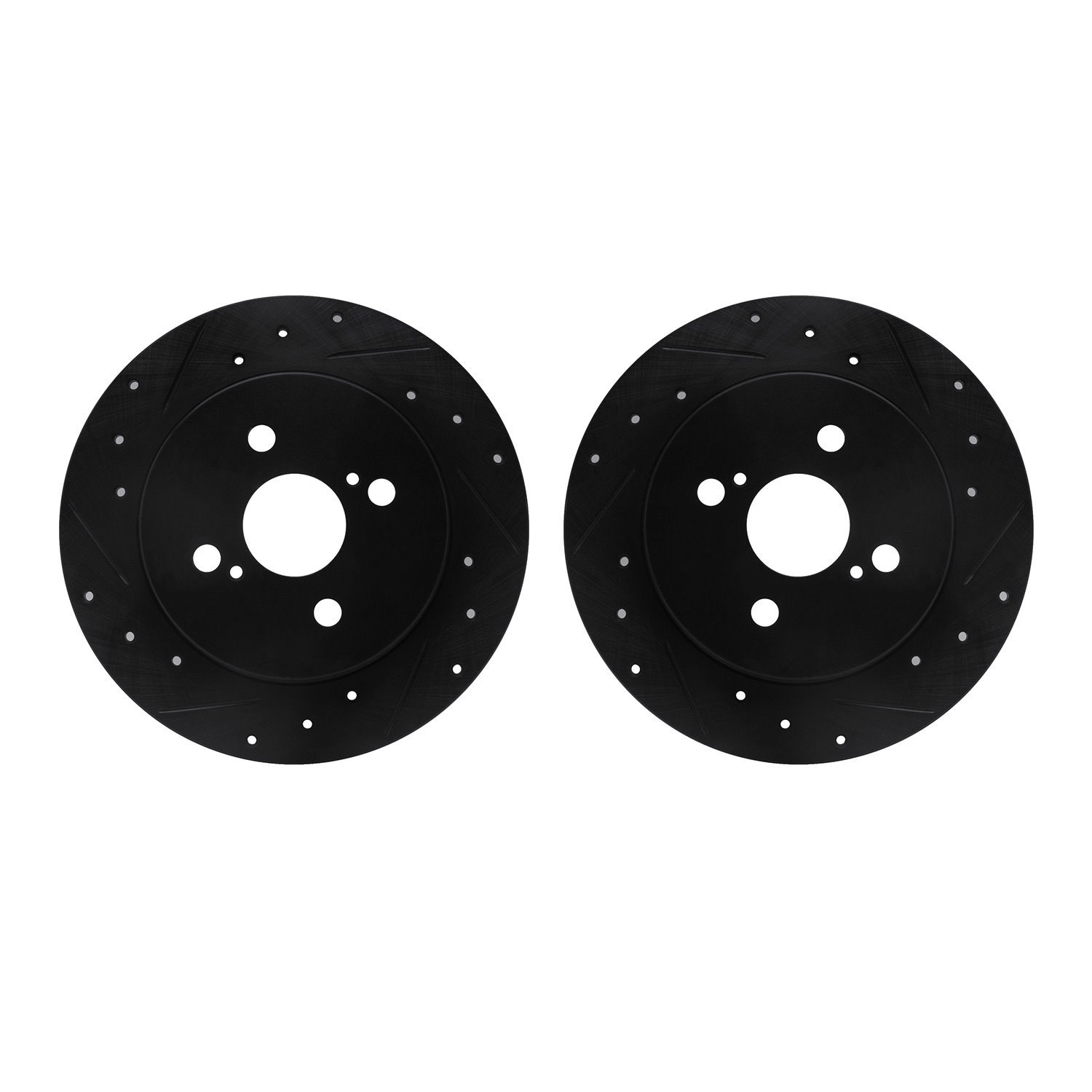 8002-76151 Drilled/Slotted Brake Rotors [Black], 2012-2018 Lexus/Toyota/Scion, Position: Rear