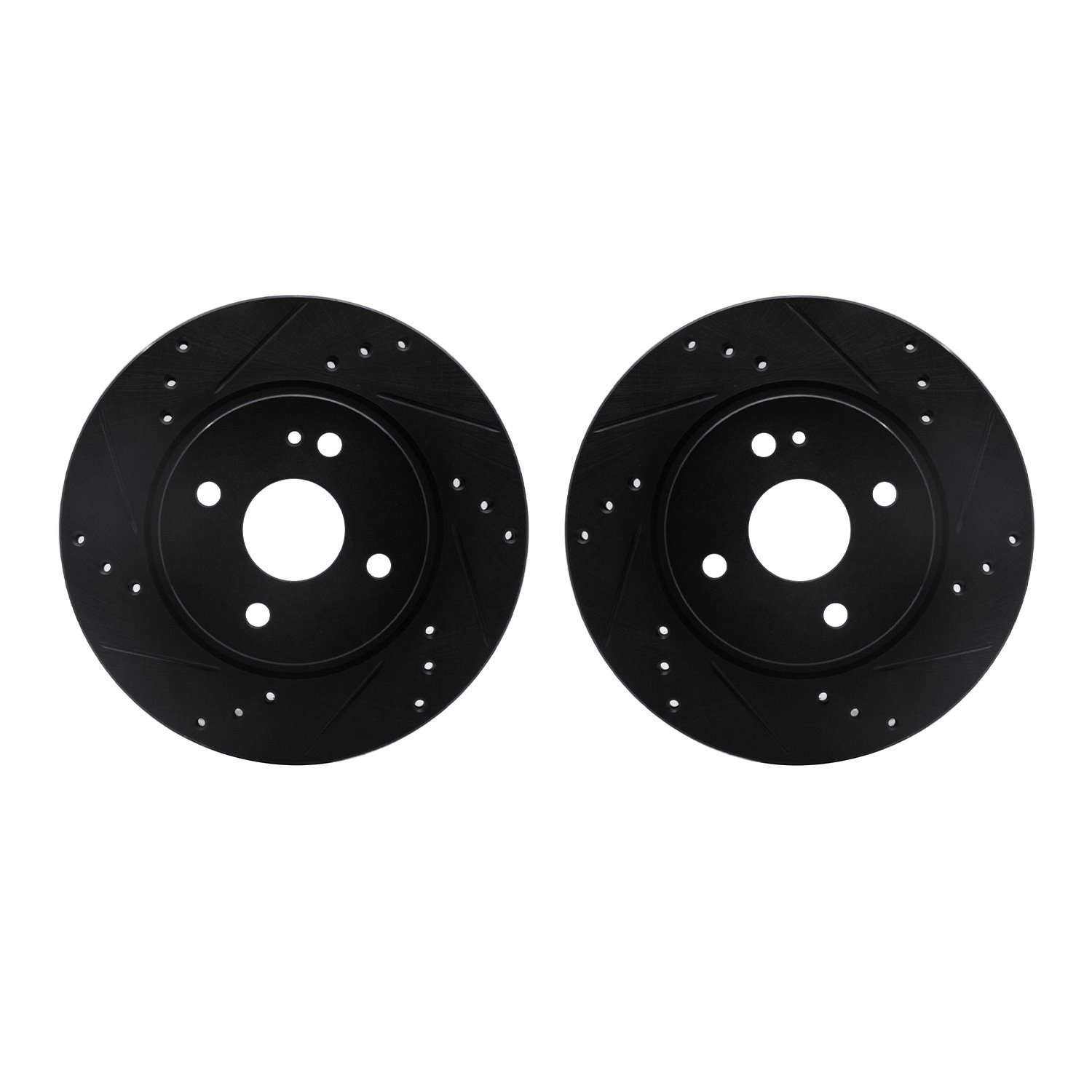 8002-80005 Drilled/Slotted Brake Rotors [Black], 2011-2015 Ford/Lincoln/Mercury/Mazda, Position: Front