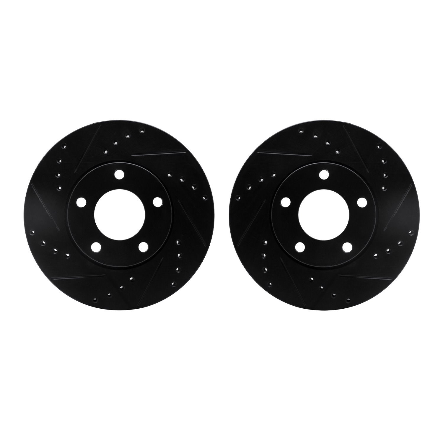 8002-80006 Drilled/Slotted Brake Rotors [Black], 2004-2013 Ford/Lincoln/Mercury/Mazda, Position: Front
