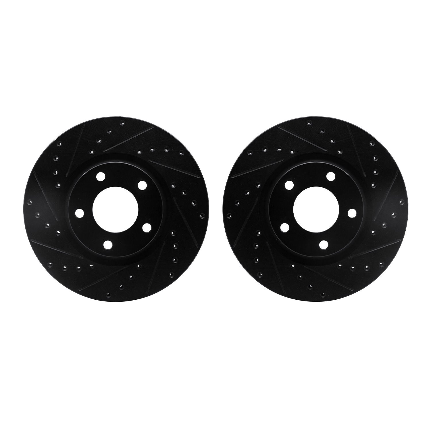 8002-80007 Drilled/Slotted Brake Rotors [Black], 2004-2015 Ford/Lincoln/Mercury/Mazda, Position: Front