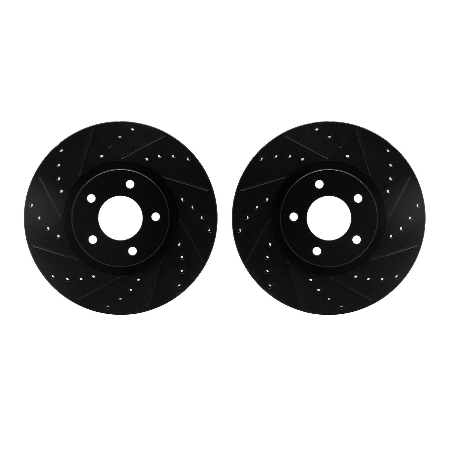 8002-80008 Drilled/Slotted Brake Rotors [Black], 2007-2013 Ford/Lincoln/Mercury/Mazda, Position: Front