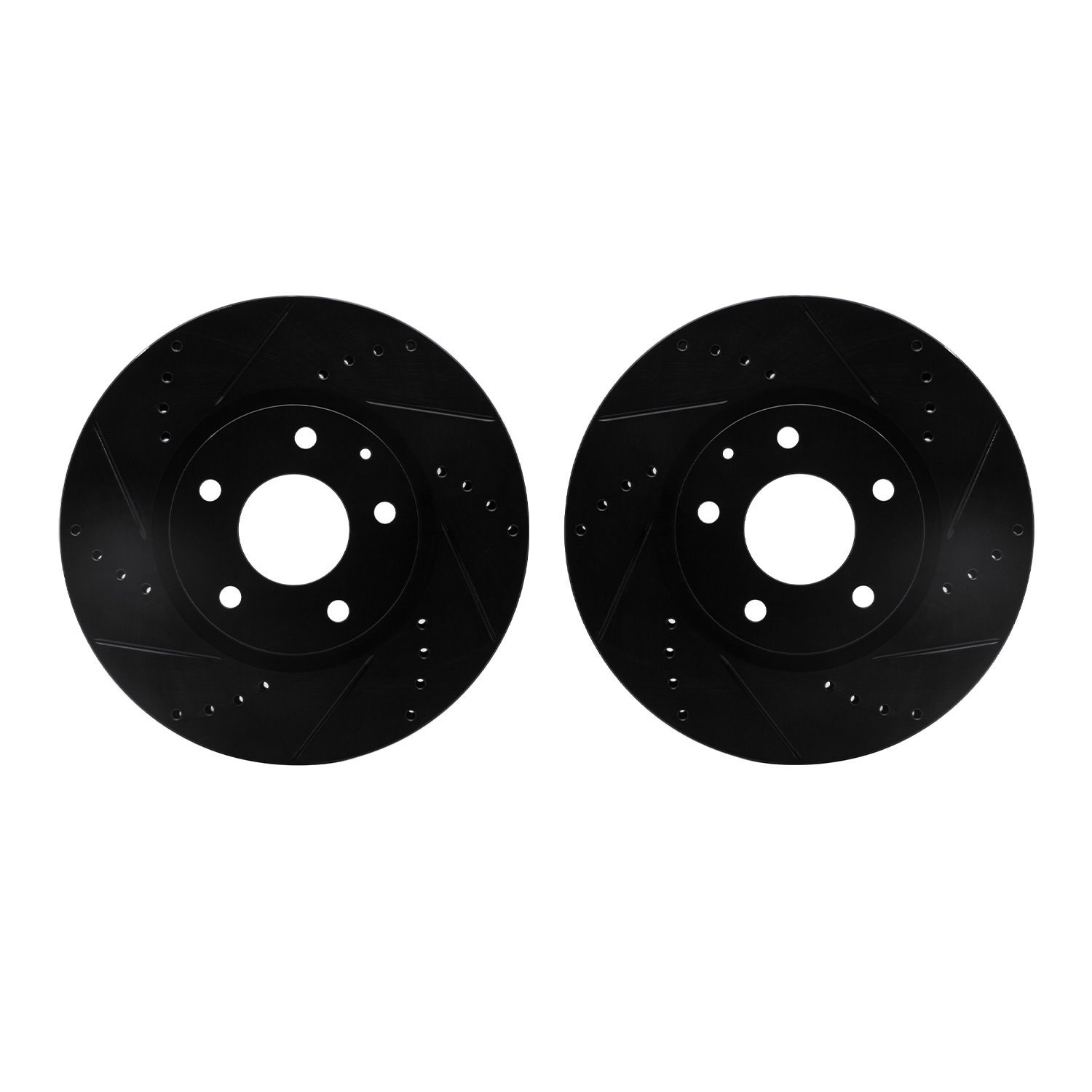 8002-80015 Drilled/Slotted Brake Rotors [Black], 2013-2015 Ford/Lincoln/Mercury/Mazda, Position: Front