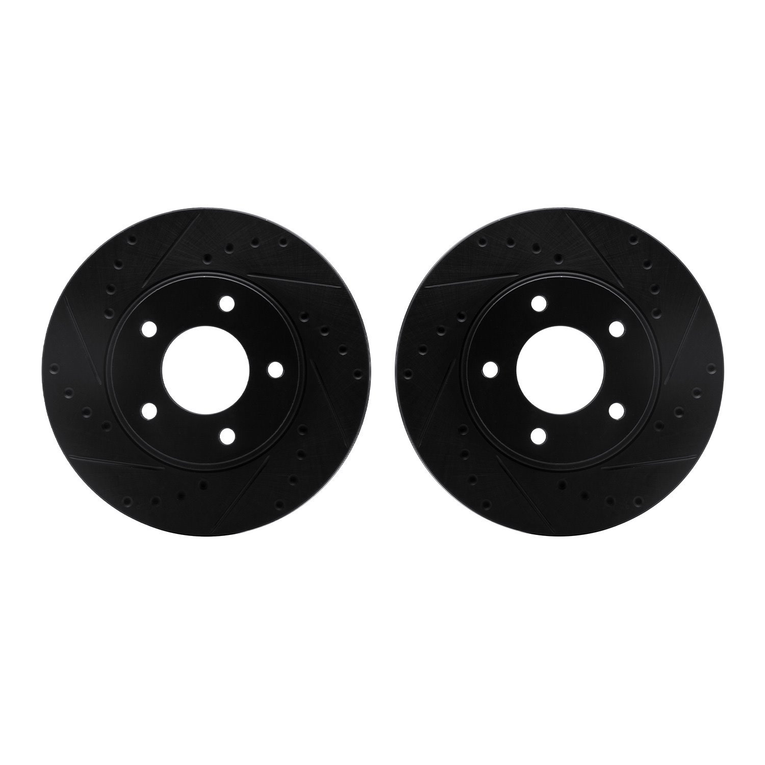 8002-80021 Drilled/Slotted Brake Rotors [Black], 1992-2003 Ford/Lincoln/Mercury/Mazda, Position: Front