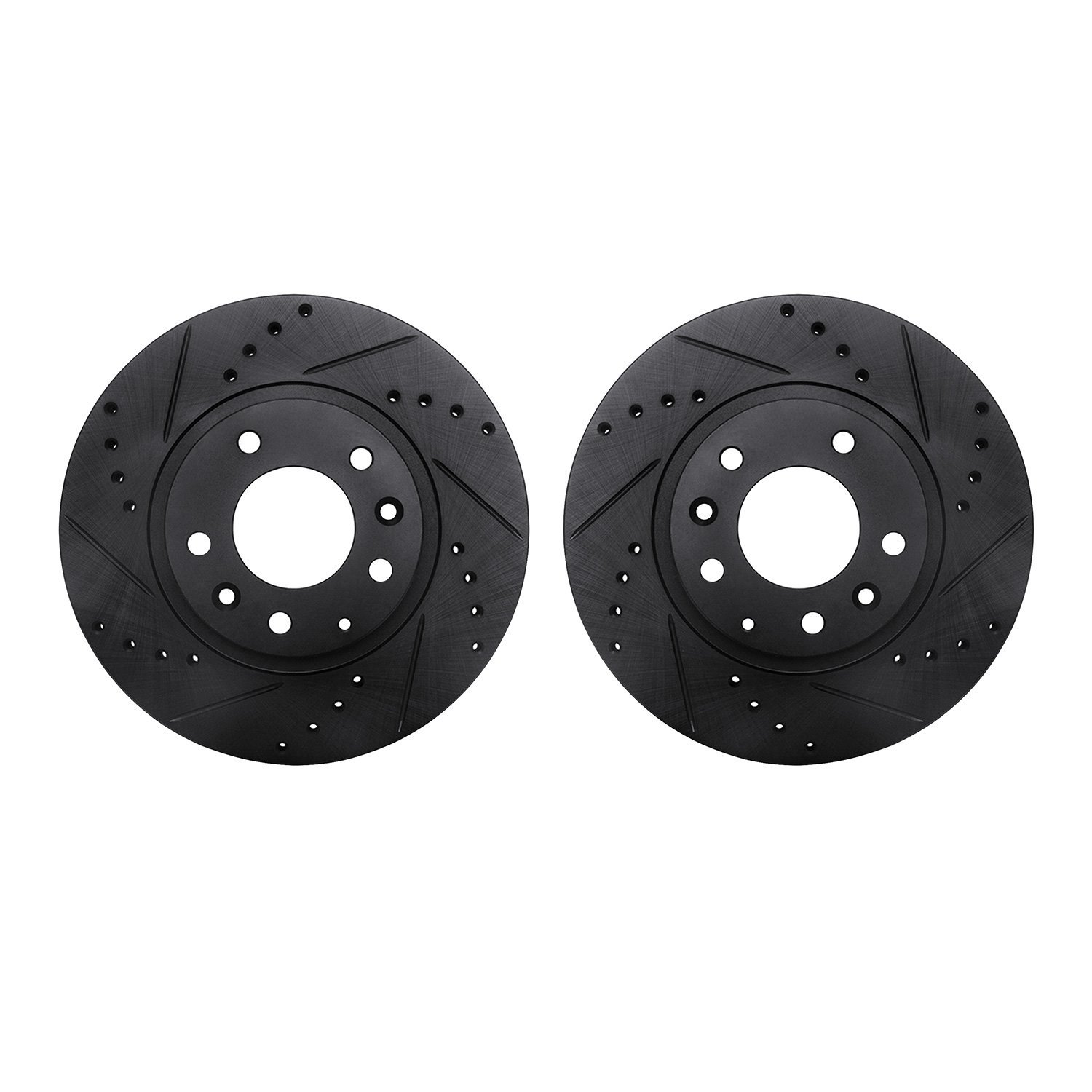 8002-80042 Drilled/Slotted Brake Rotors [Black], 2006-2015 Ford/Lincoln/Mercury/Mazda, Position: Front