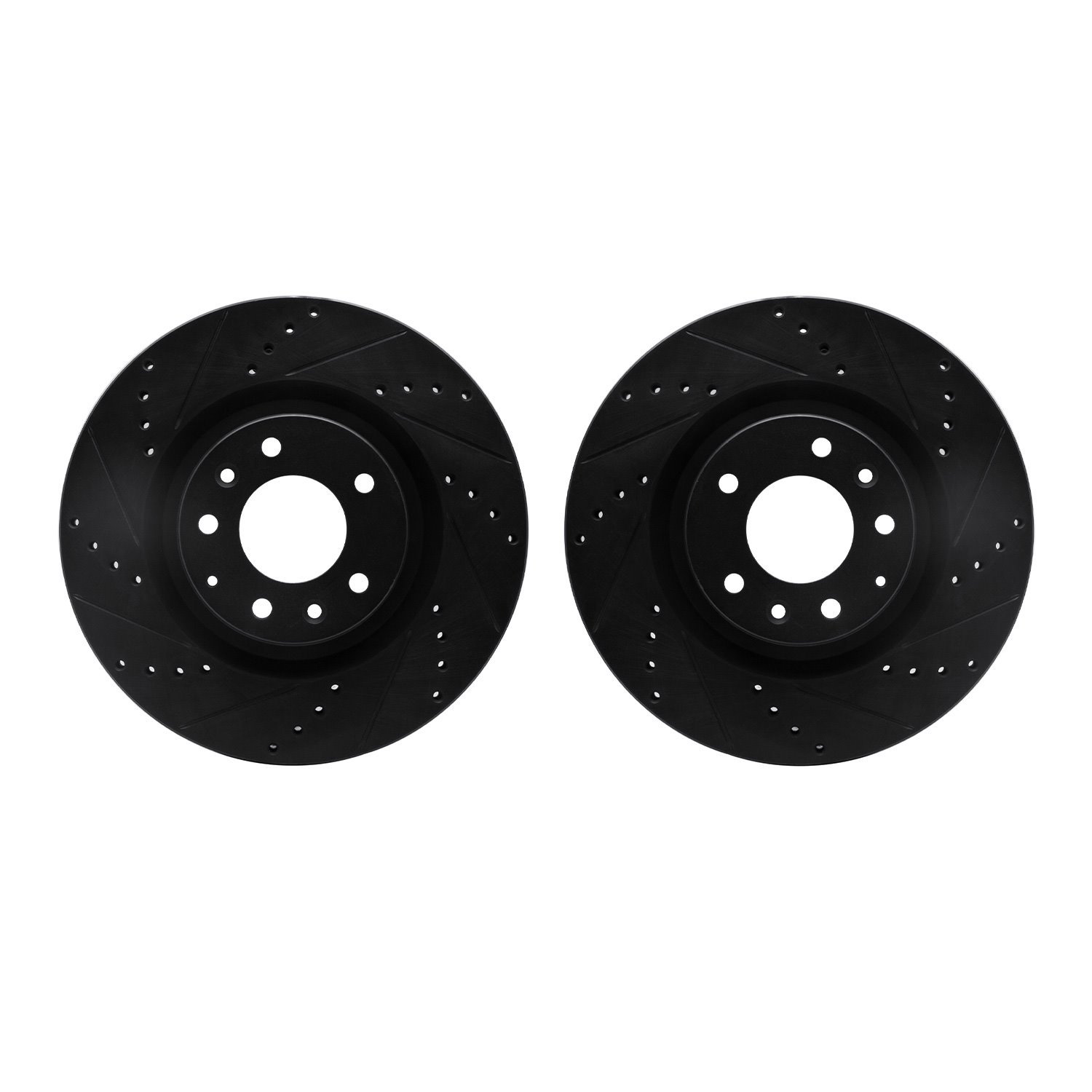 8002-80051 Drilled/Slotted Brake Rotors [Black], 2004-2011 Ford/Lincoln/Mercury/Mazda, Position: Front