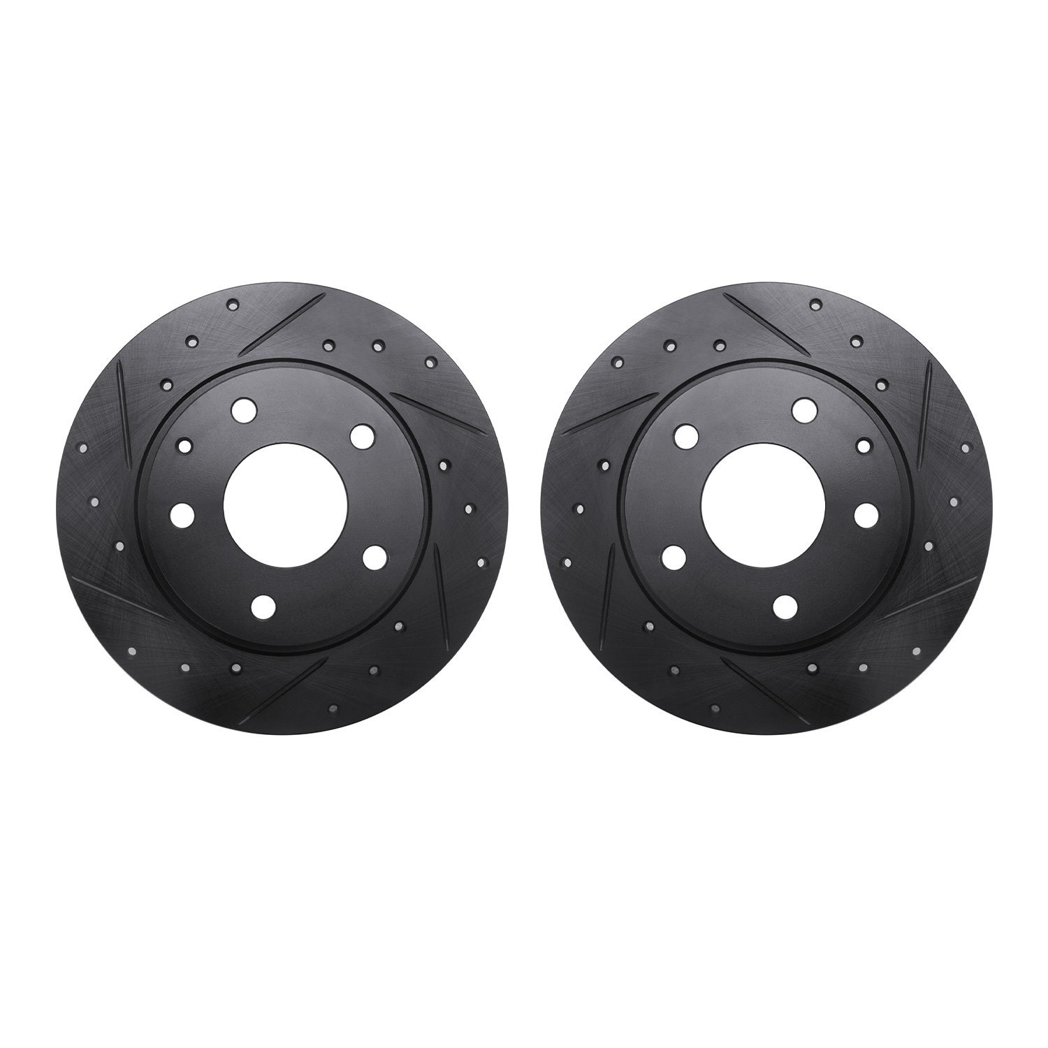 8002-80057 Drilled/Slotted Brake Rotors [Black], 2014-2016 Ford/Lincoln/Mercury/Mazda, Position: Rear
