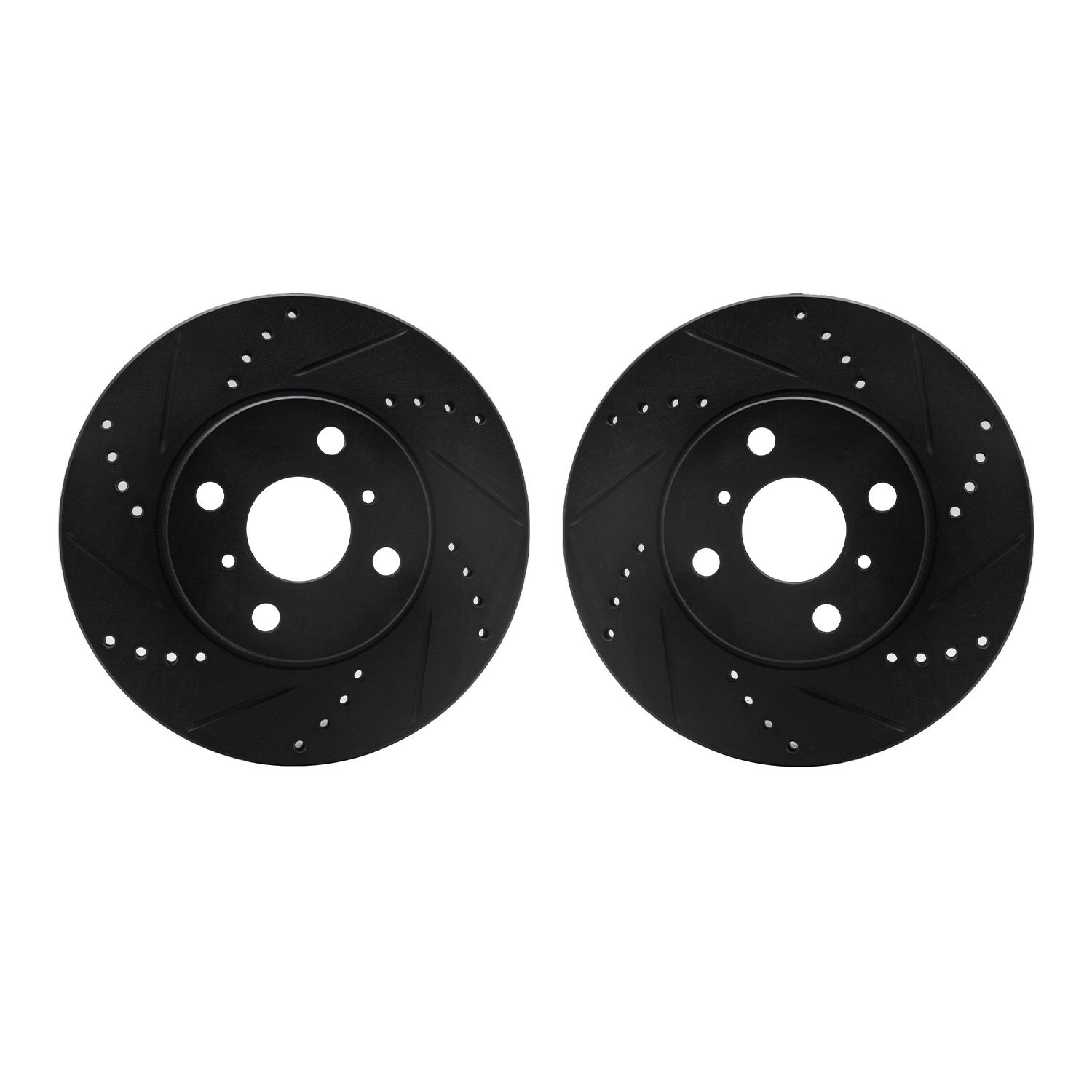 8002-91002 Drilled/Slotted Brake Rotors [Black], 2004-2006 Lexus/Toyota/Scion, Position: Front