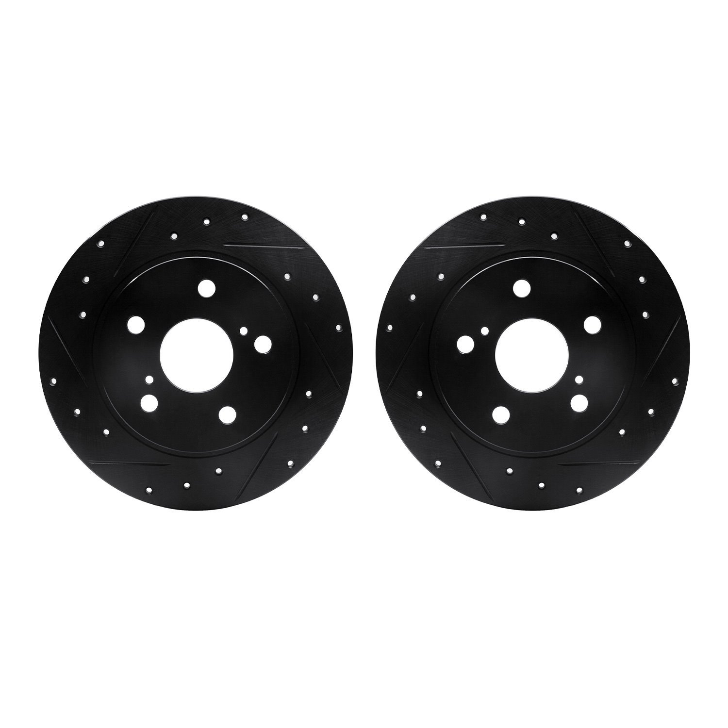 8002-91003 Drilled/Slotted Brake Rotors [Black], 2011-2016 Lexus/Toyota/Scion, Position: Rear