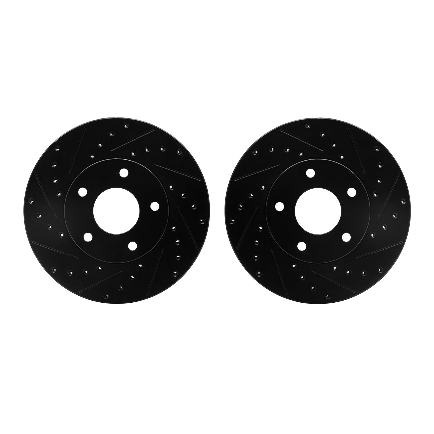 8002-92045 Drilled/Slotted Brake Rotors [Black], 2002-2007 Infiniti/Nissan, Position: Front