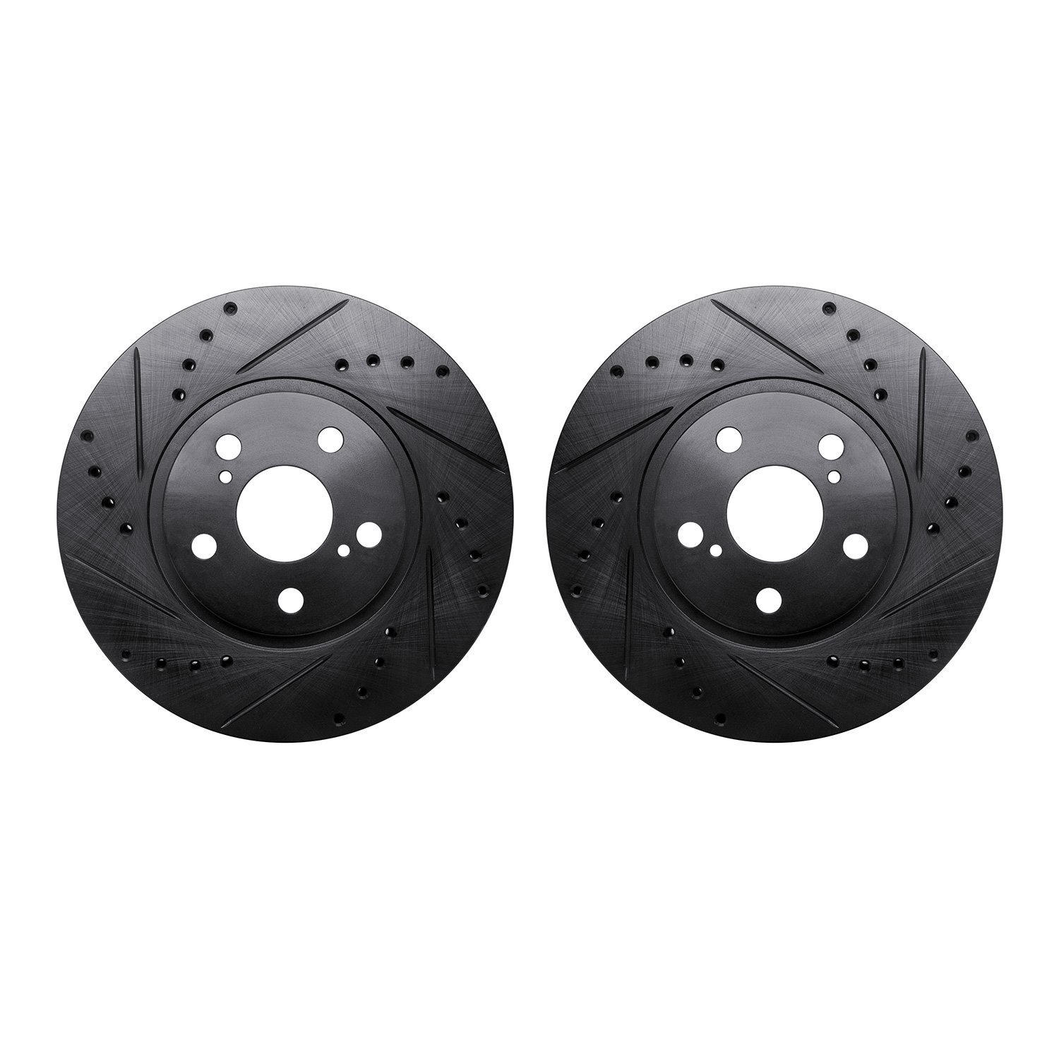 8002-92059 Drilled/Slotted Brake Rotors [Black], 2009-2015 Lexus/Toyota/Scion, Position: Front