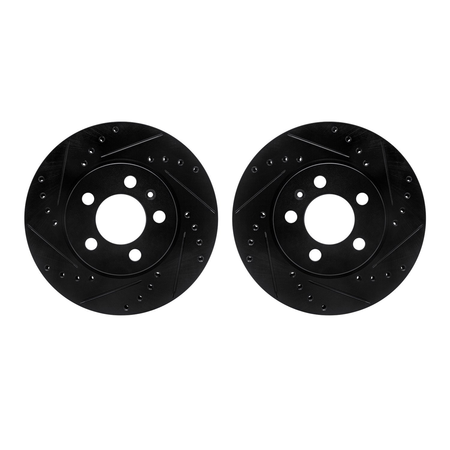 8002-92066 Drilled/Slotted Brake Rotors [Black], 2003-2018 Audi/Volkswagen, Position: Front