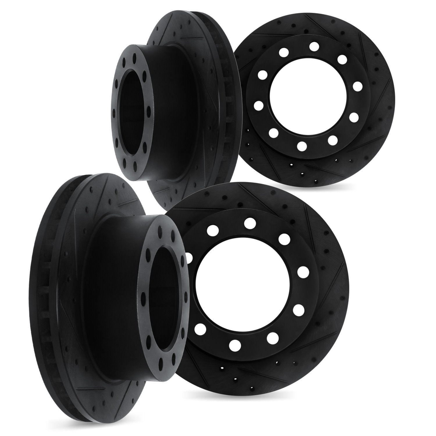 Drilled/Slotted Brake Rotors [Black], 2005-2016