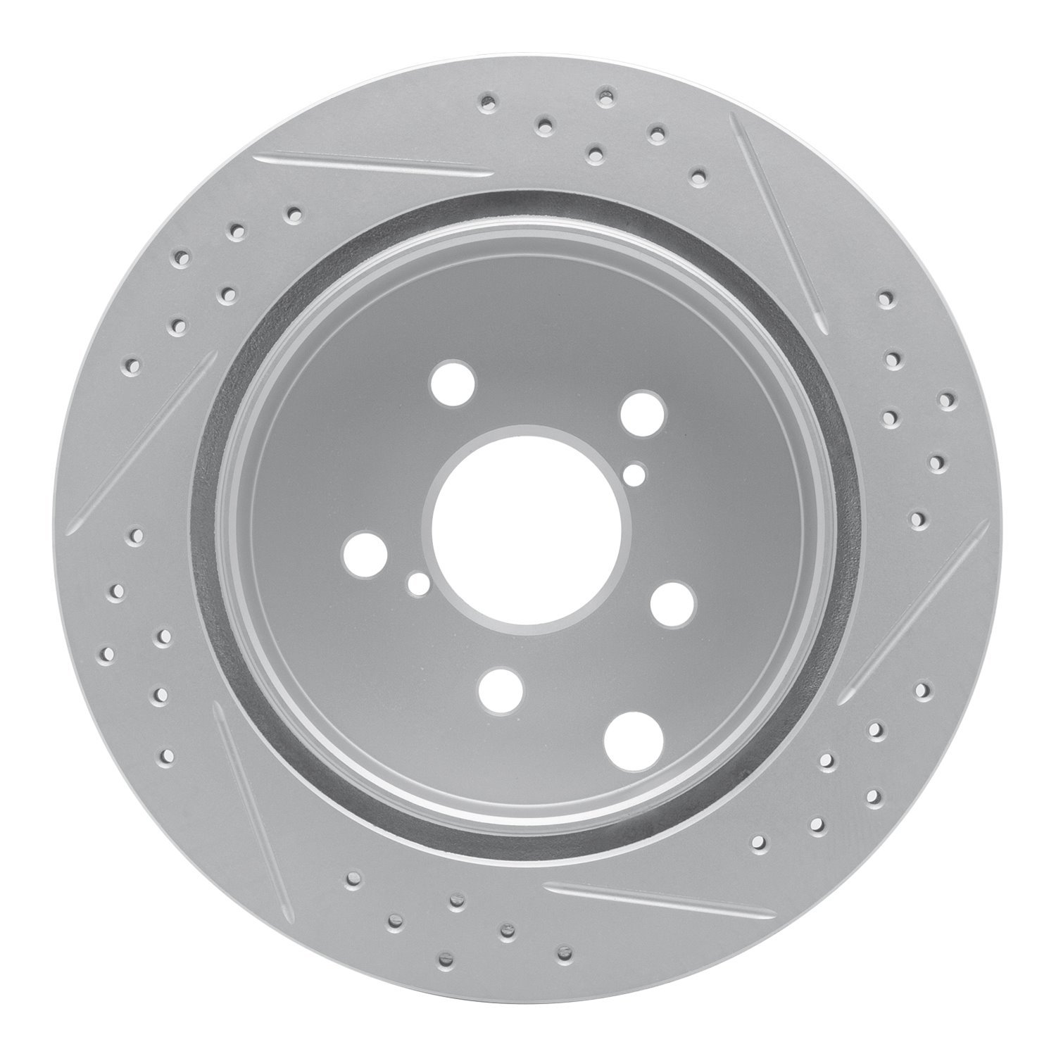 830-13027L Geoperformance Drilled/Slotted Brake Rotor, 2014-2018 Subaru, Position: Rear Left