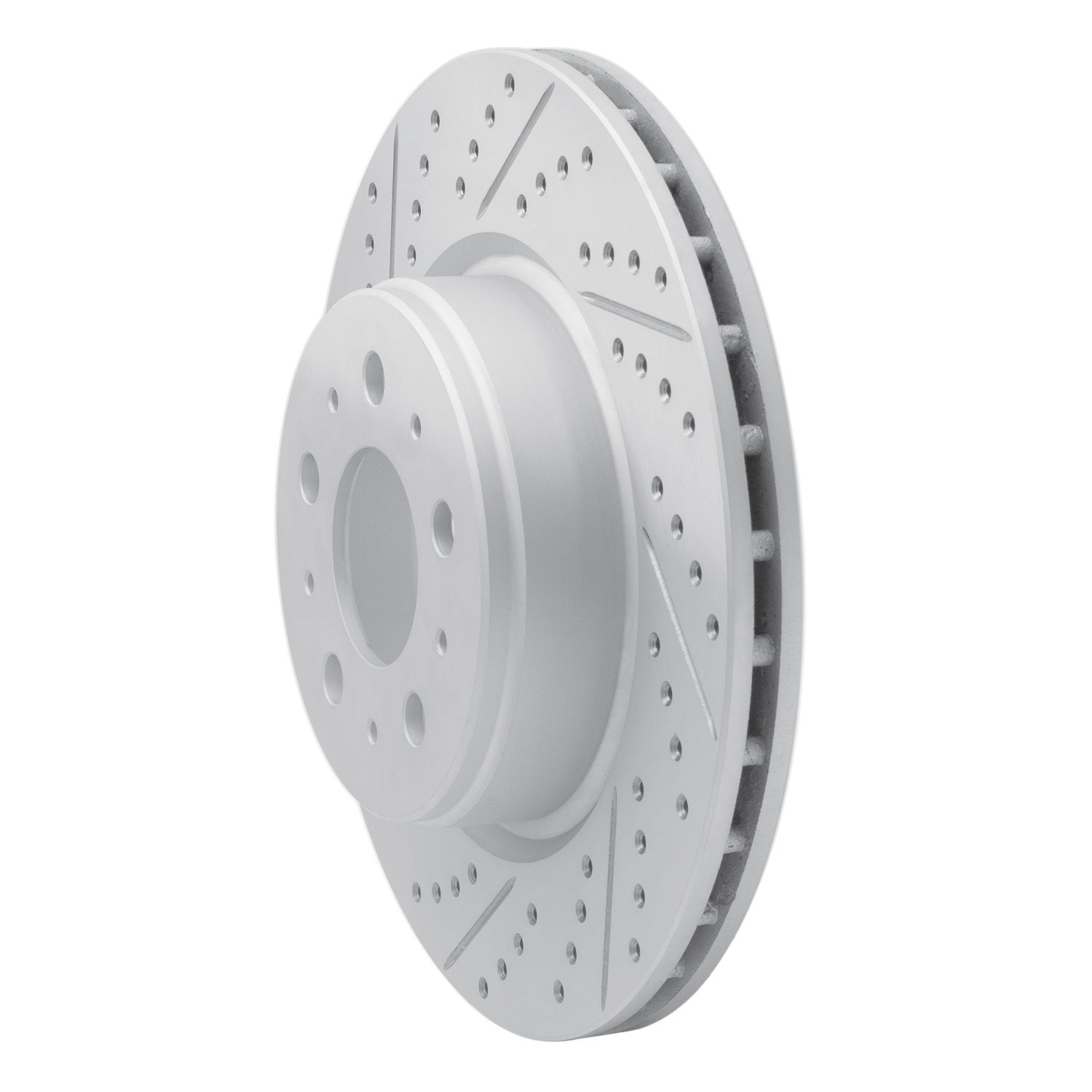 830-26002L Geoperformance Drilled/Slotted Brake Rotor, Fits Select Tesla, Position: Front Left