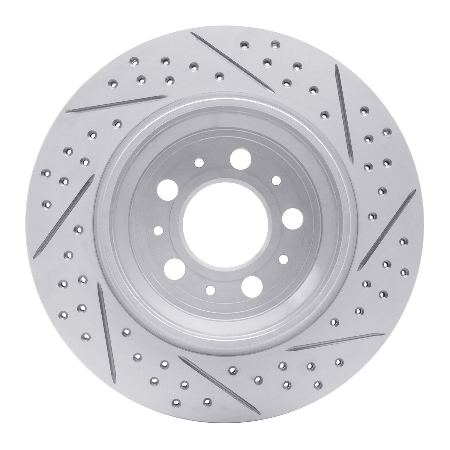 830-27039L Geoperformance Drilled/Slotted Brake Rotor, 2003-2014 Volvo, Position: Rear Left